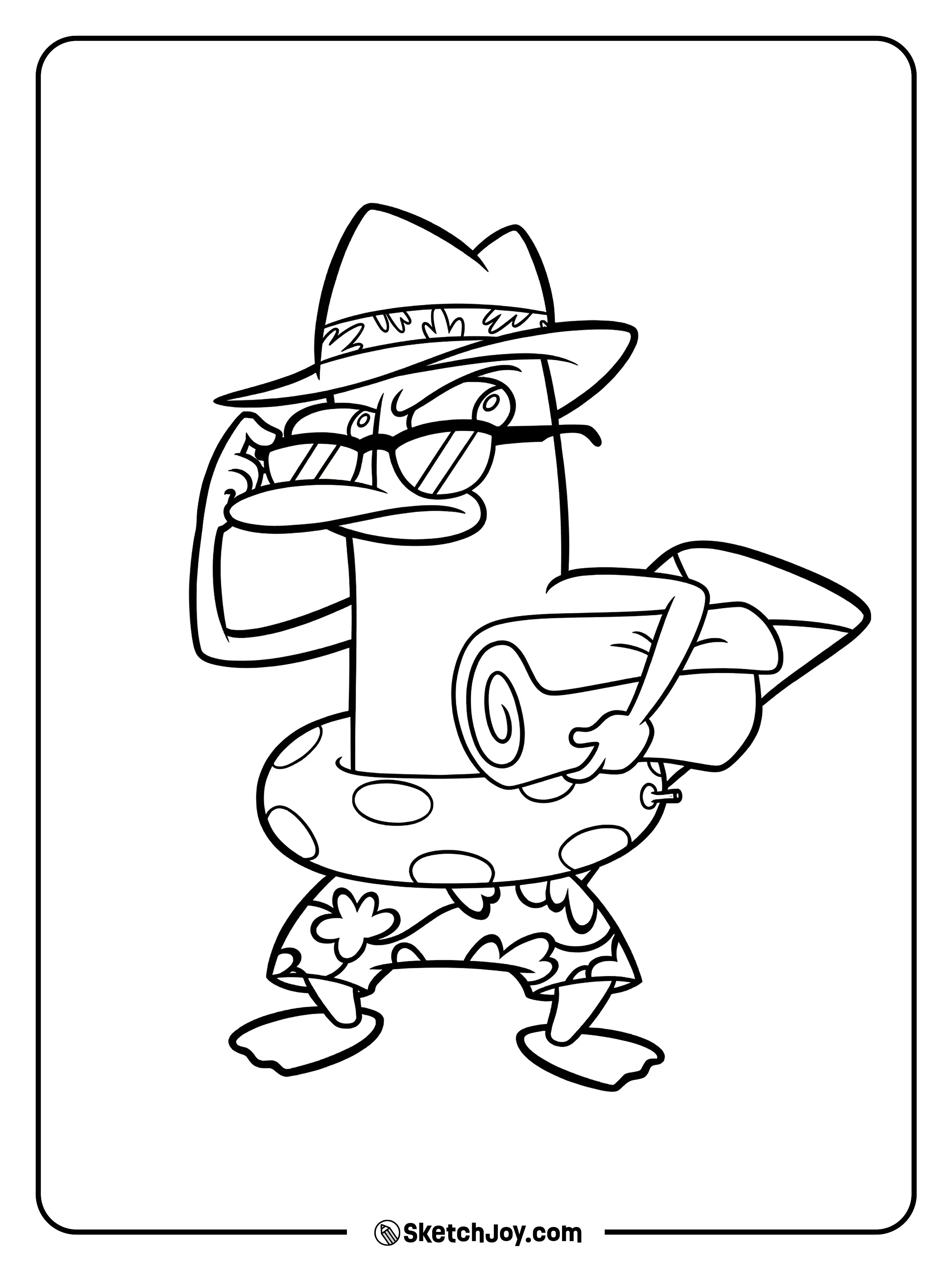 Perry wears a hat and shades and carries a towel like a cool beach agent.