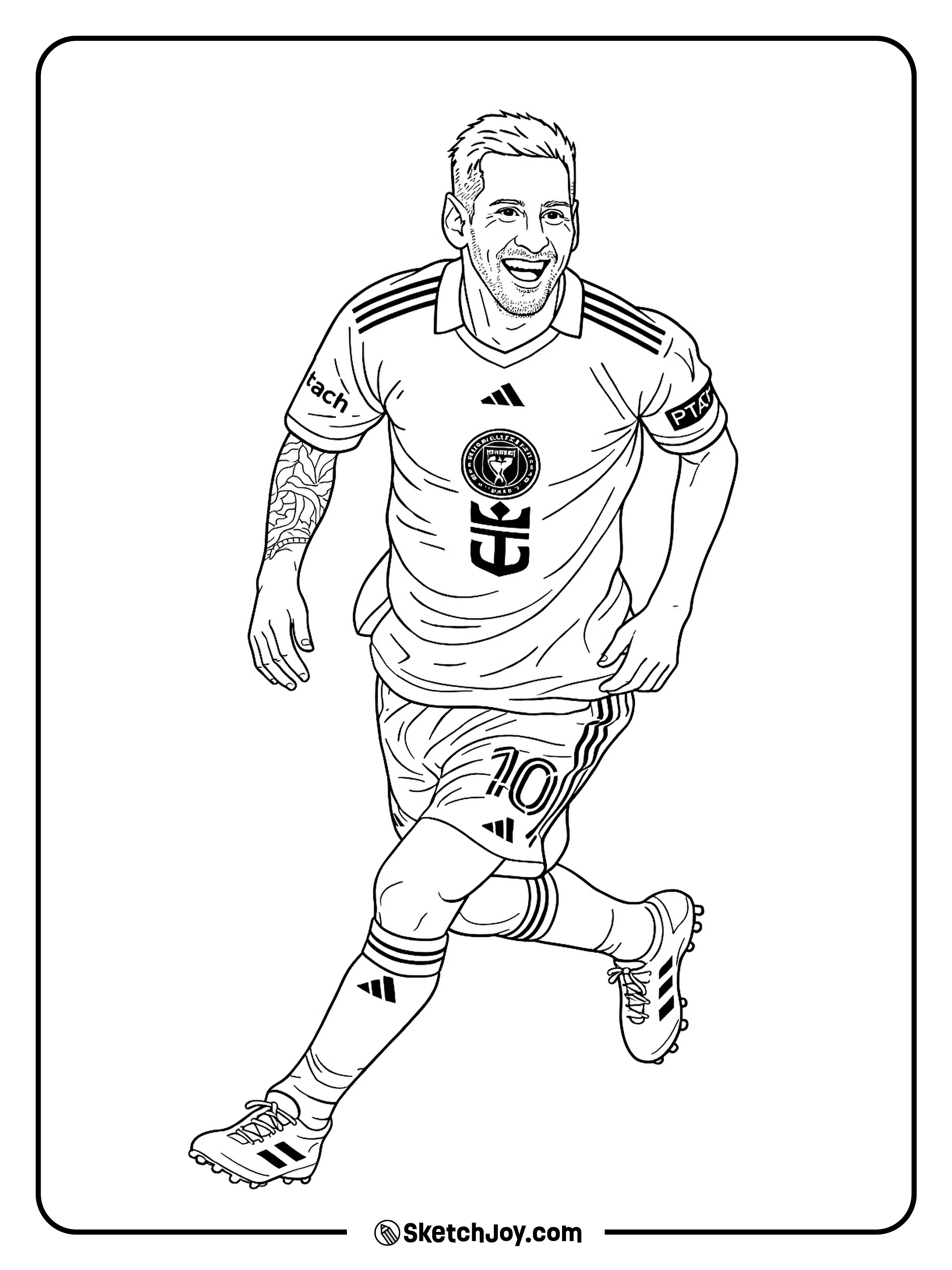 Messi stands strong with fists up before kickoff.