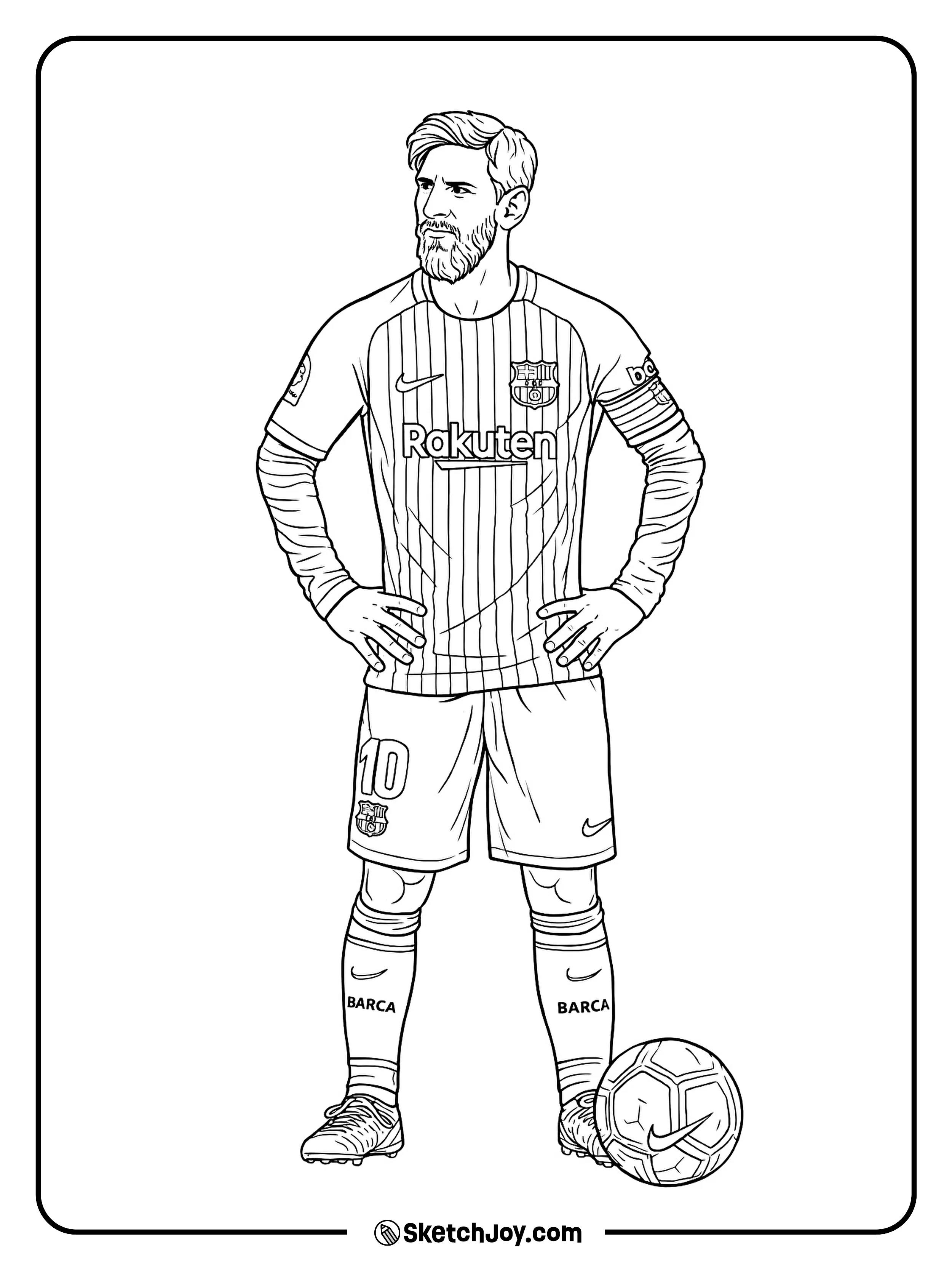 Young Messi #10 controls the ball with a huge number 10 behind.