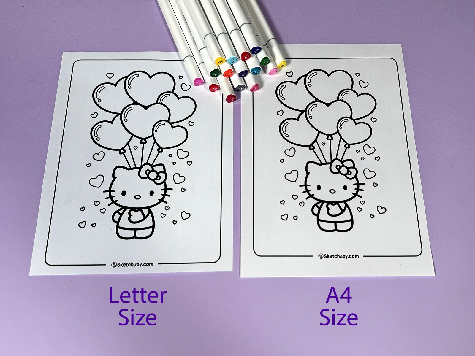 Showing A4 and Letter paper sizes. Tested by Sketchjoy team