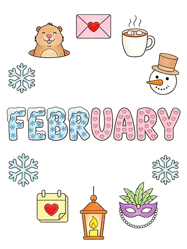 February Coloring Pages