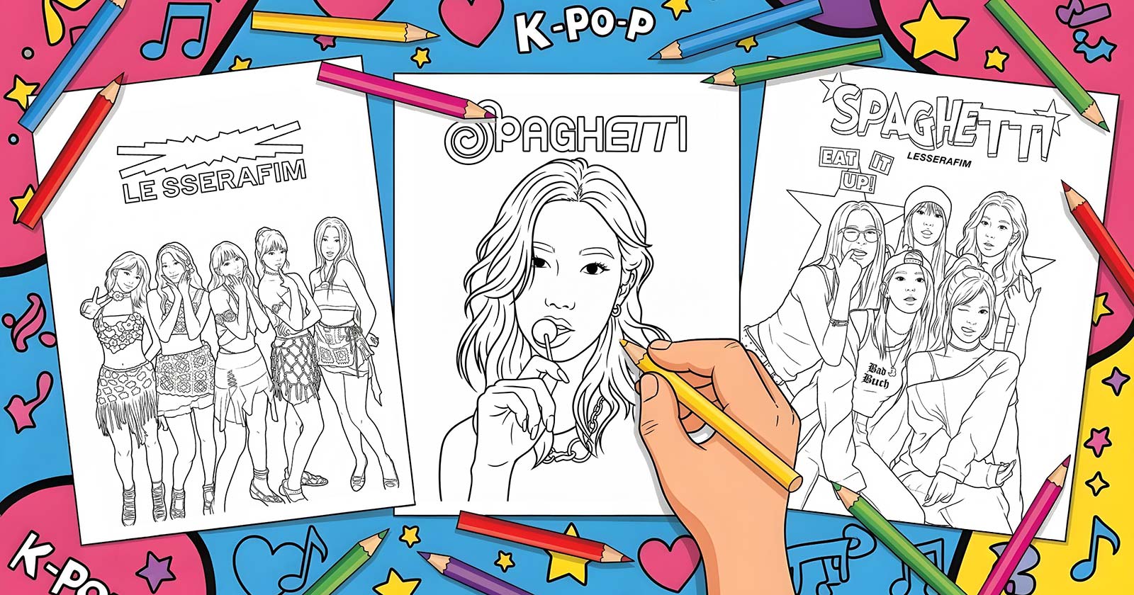 Printable Coloring Pages for LE SSERAFIM