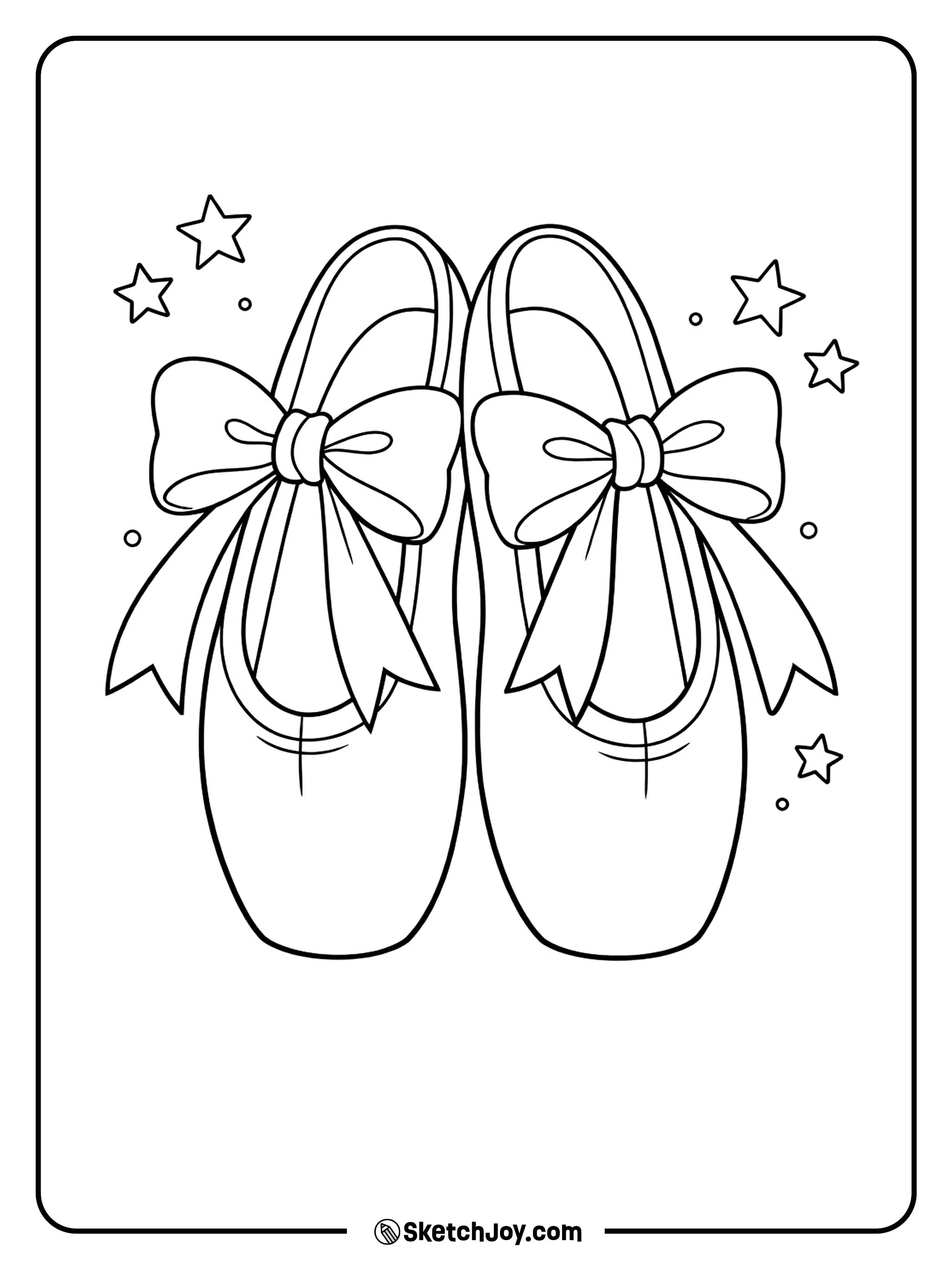 A pair of ballet shoes tied with lovely bows.