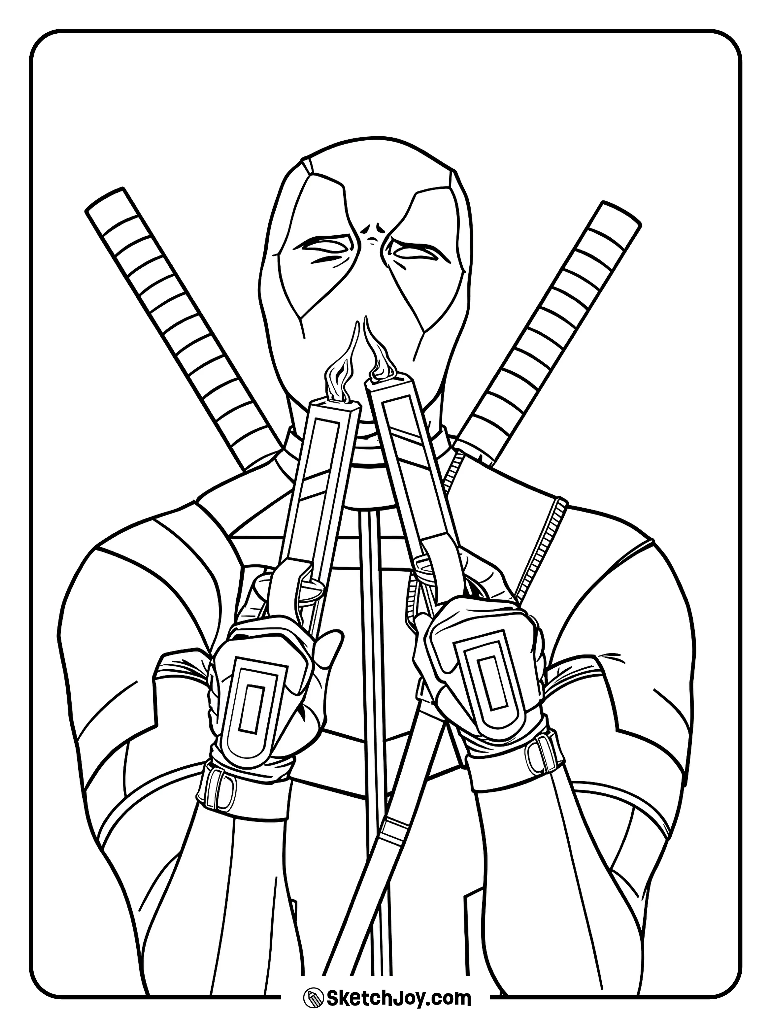 A funny look with lit candles up front.