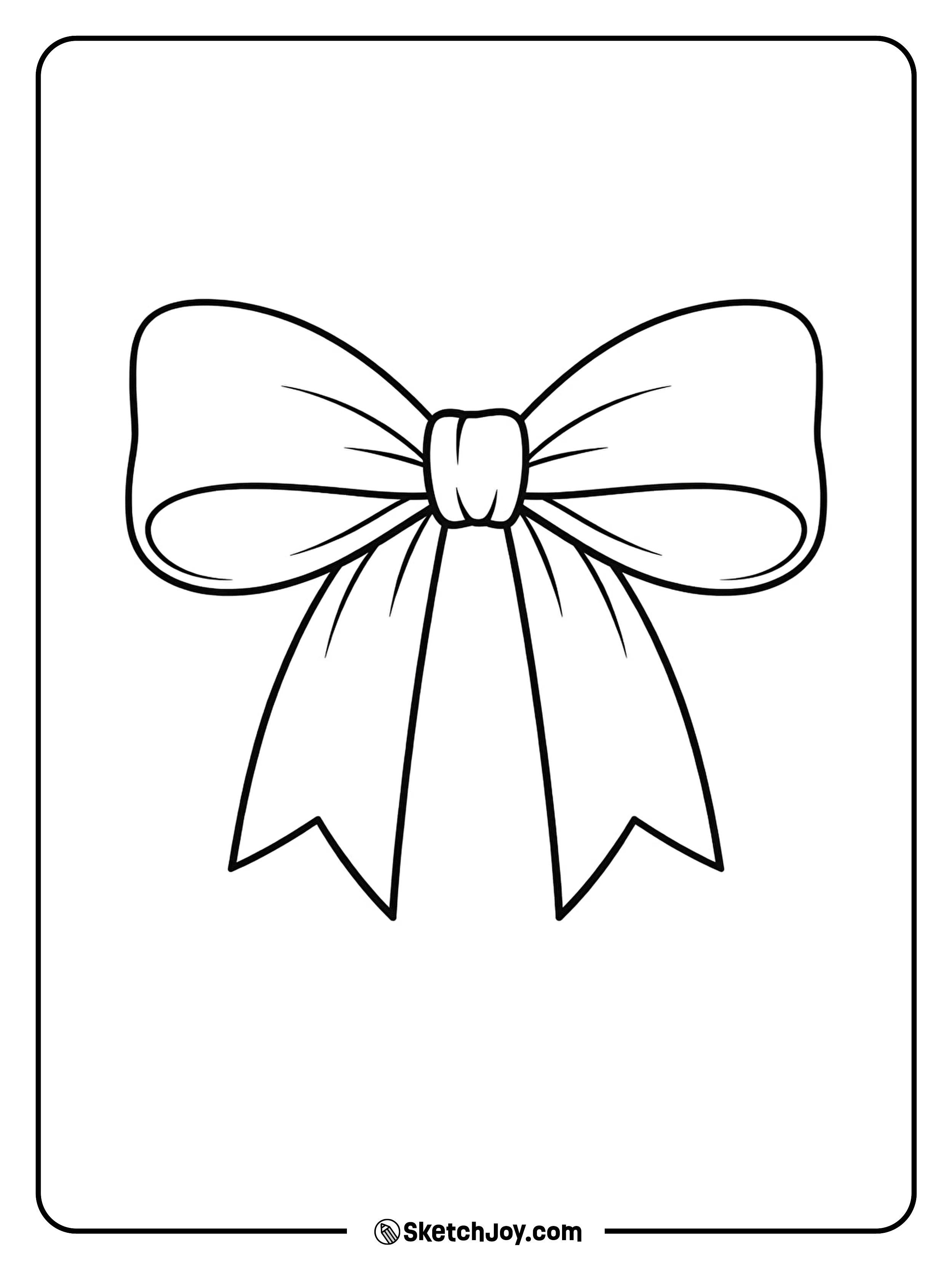 A neat ribbon bow with soft loops and long tails in a clean classic style.