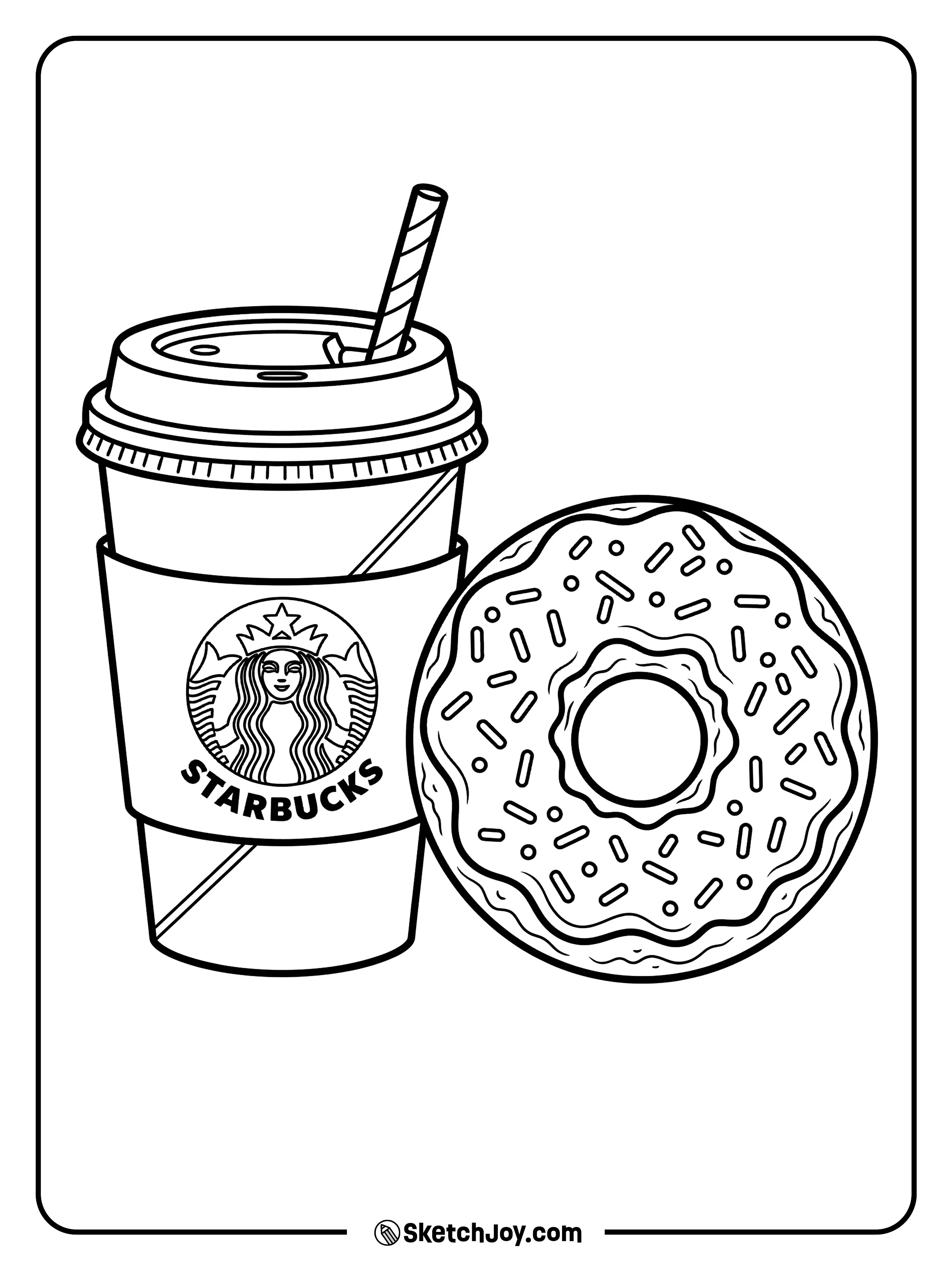 A yummy glazed doughnut sitting next to a hot paper coffee cup.