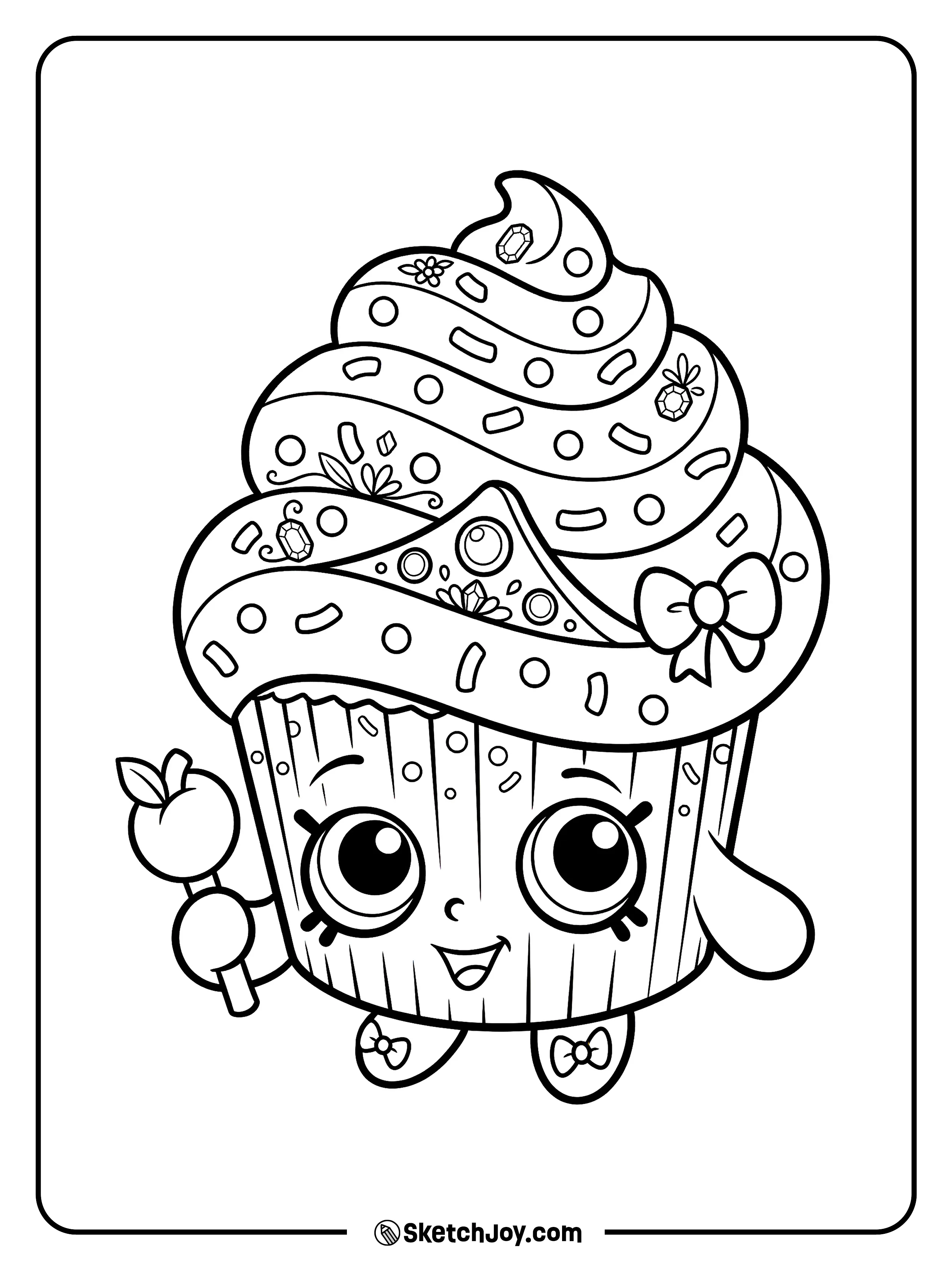 Cupcake Queen stands in her classic style with a cute royal look.