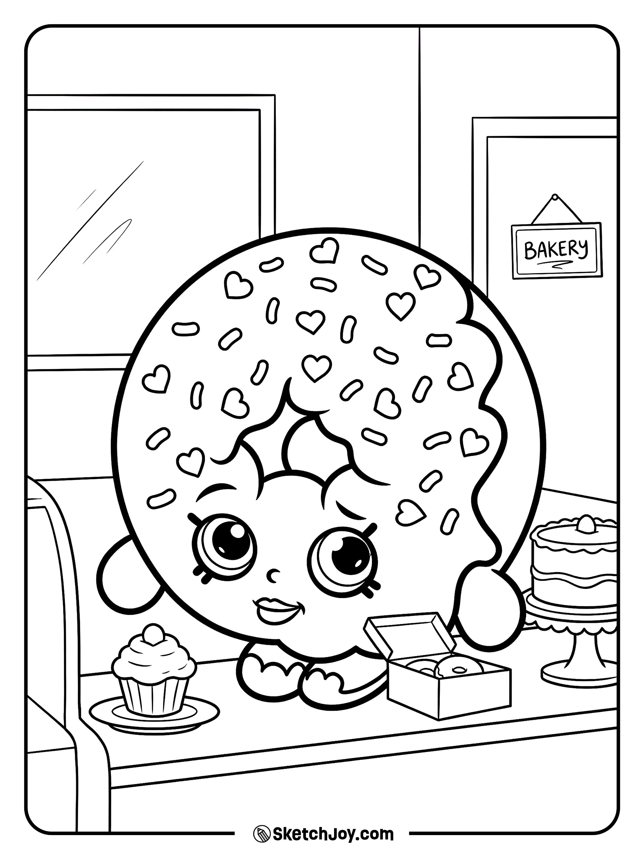 D’Lish Donut stands by a dessert counter with a bright and fun style.