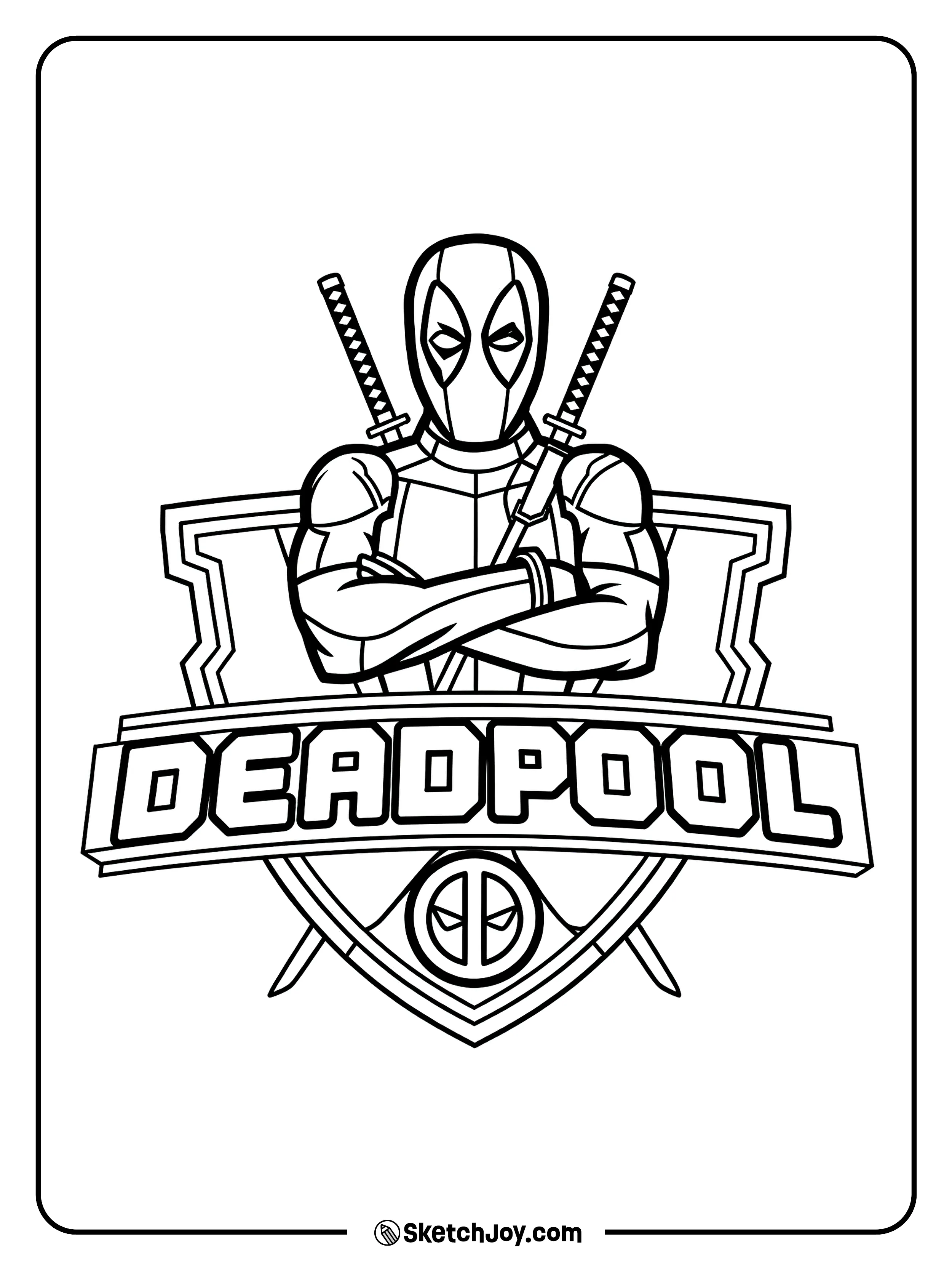 A bold logo design with a strong comic look.