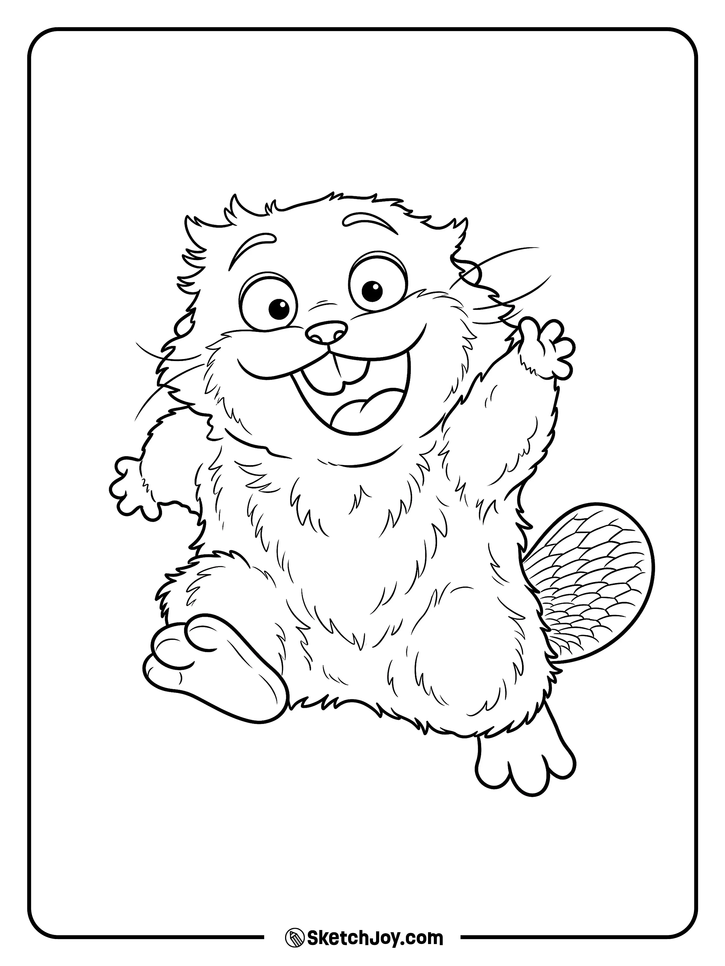 Mabel Beaver jumps with joy.