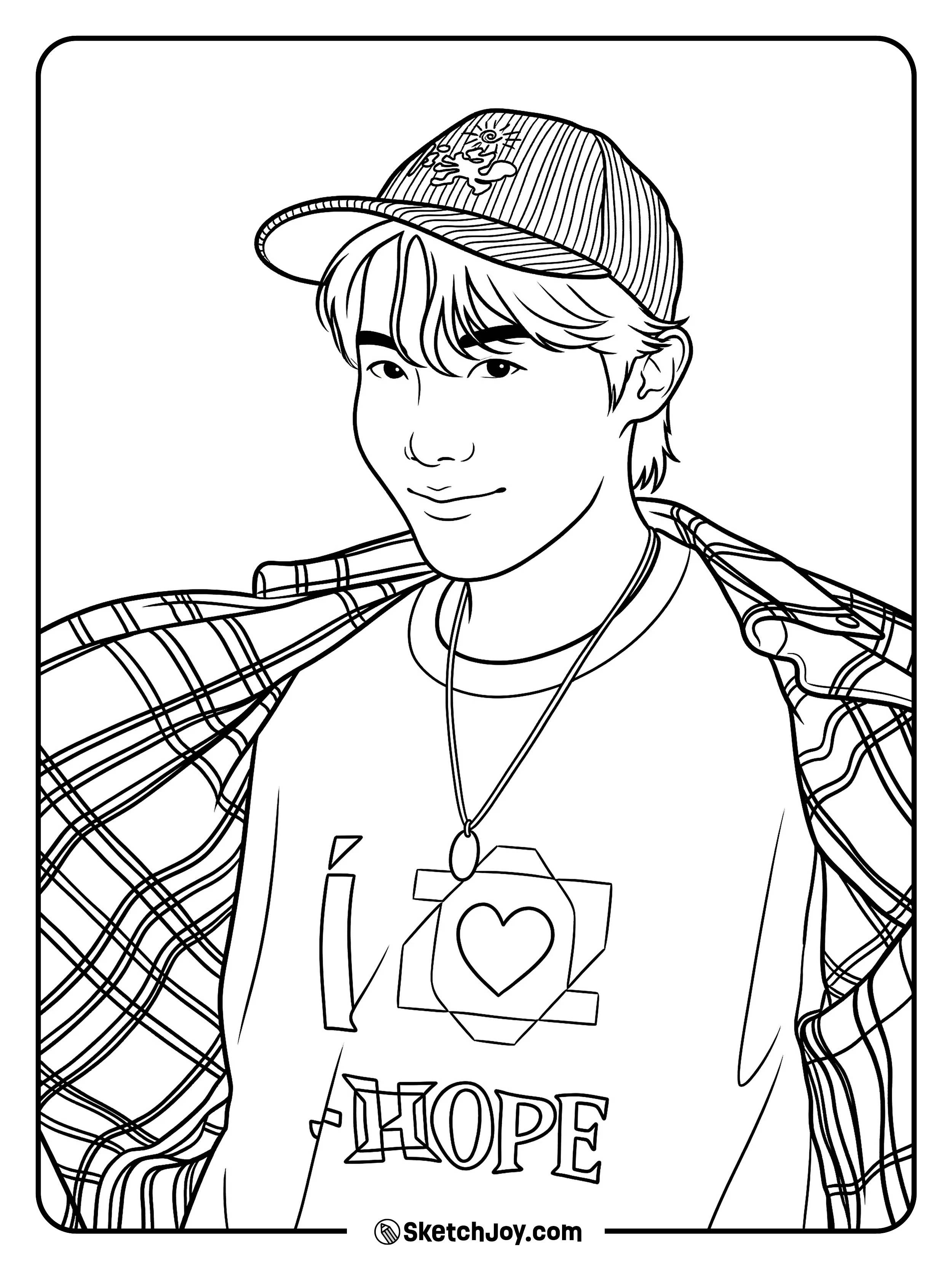 J-Hope rocks a cool street look with a cap, layers, and easy charm.