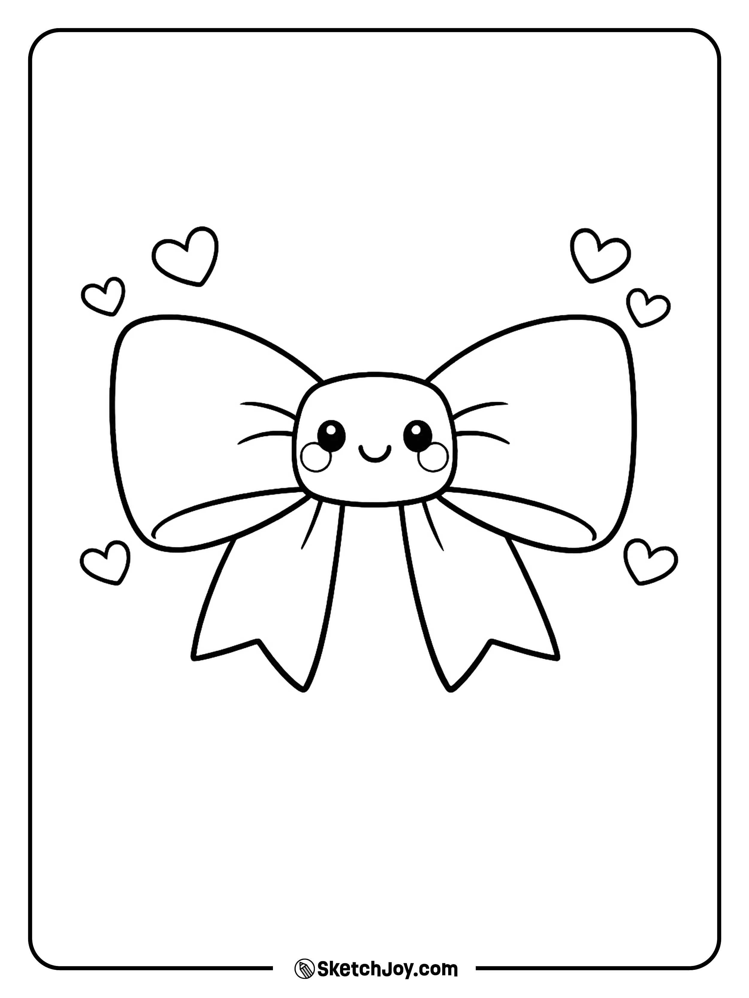 A happy bow with a sweet face and a fun cute style.