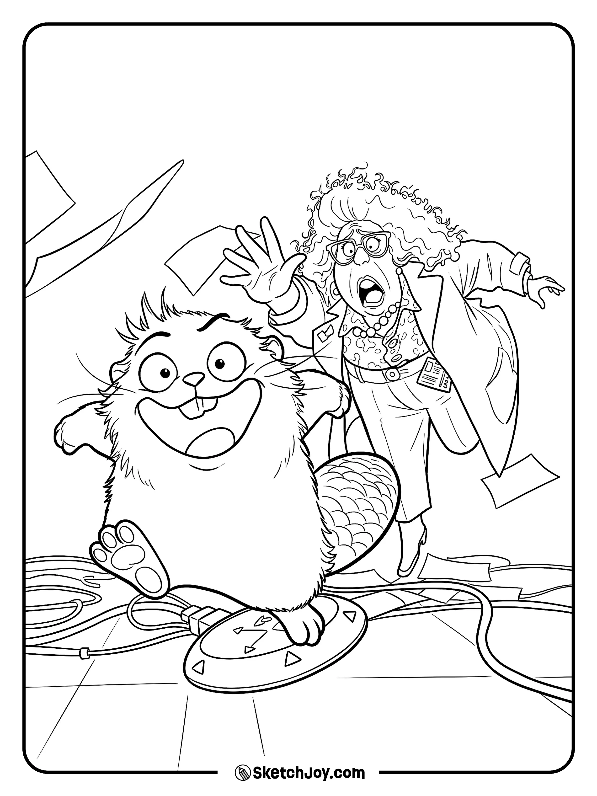 Mabel Beaver runs from the lab.