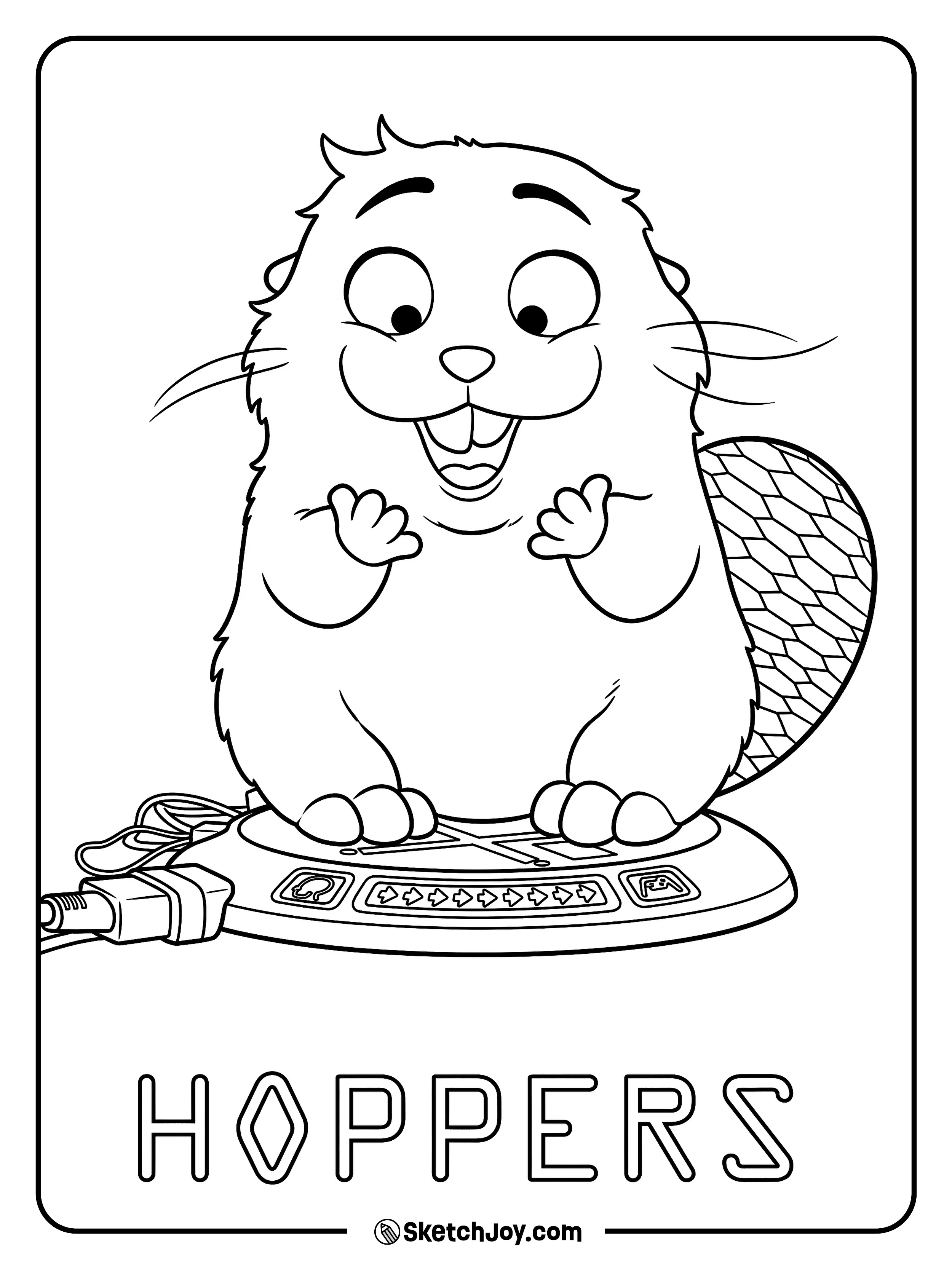 Mabel Beaver smiles on her hopping pad.