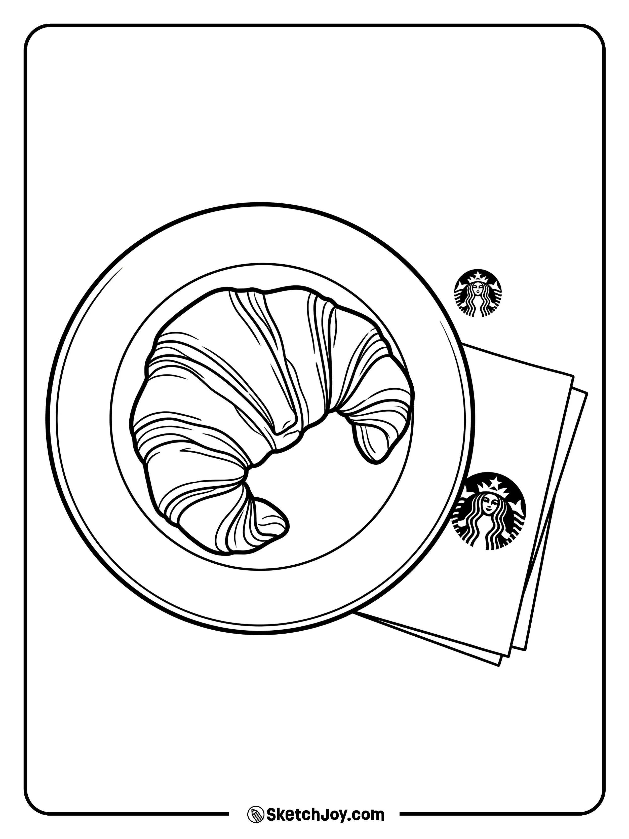 A flaky butter croissant served on a small plate.