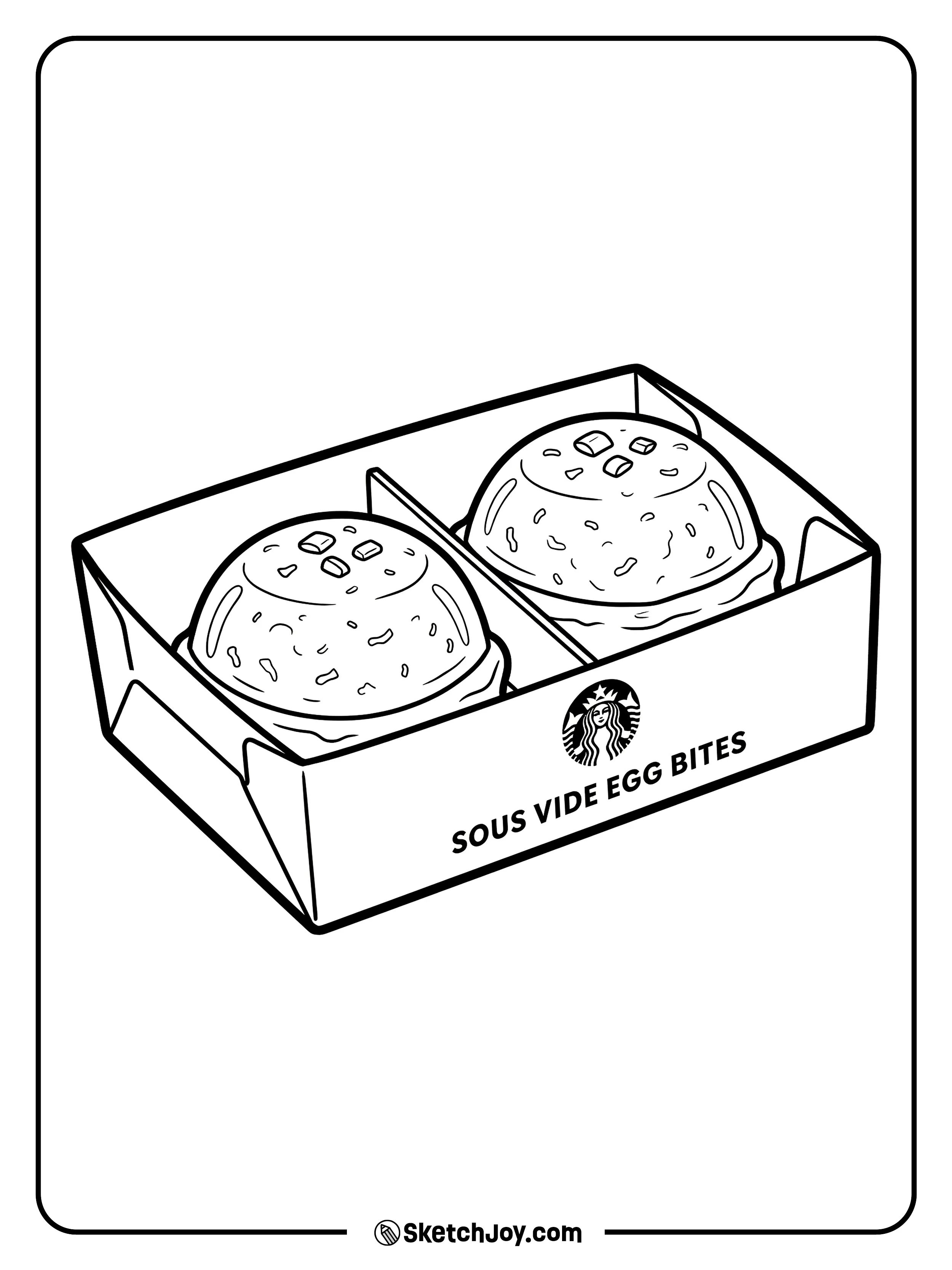 Two small, round egg snacks in a little paper tray.