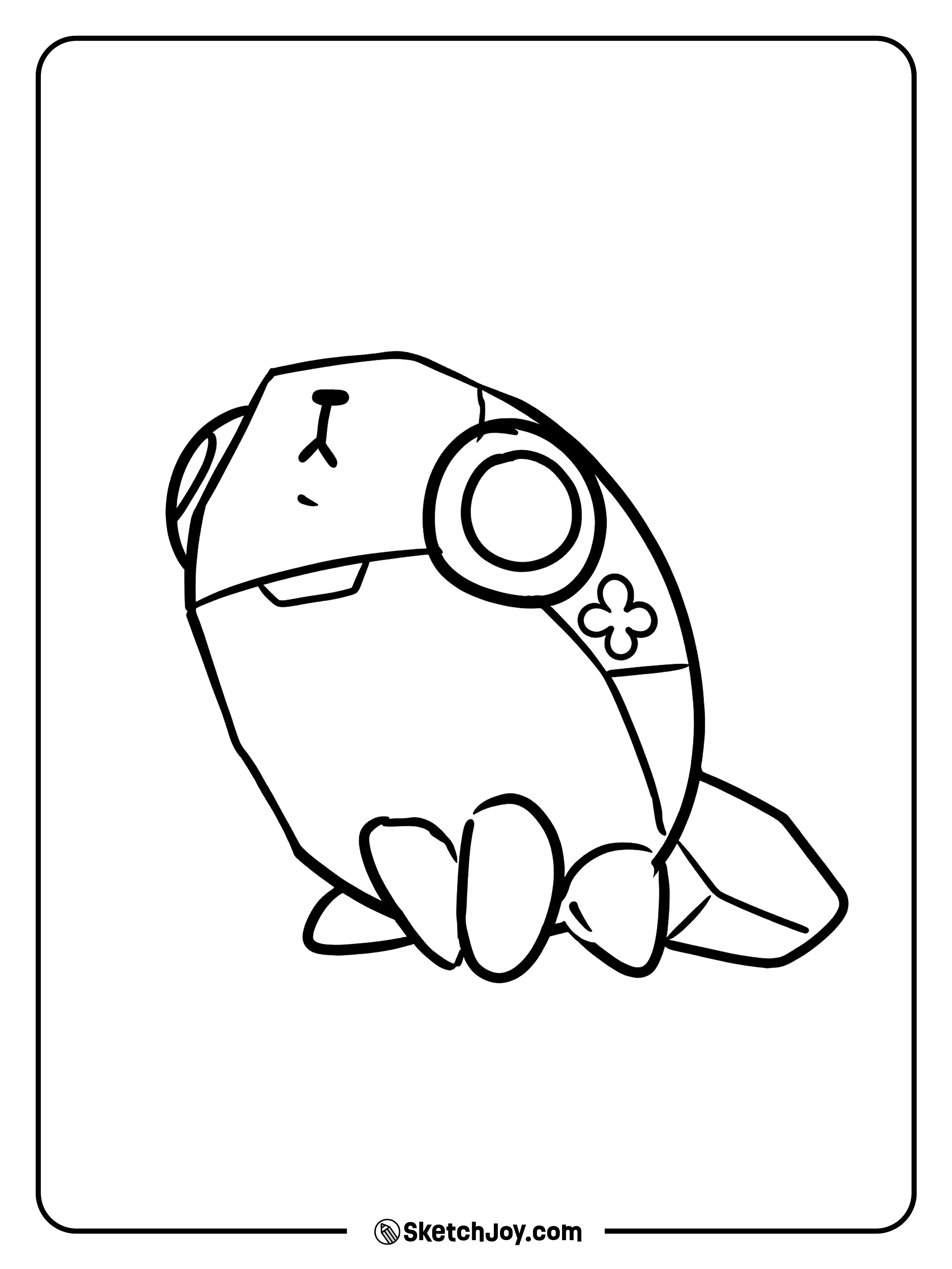 Pebble looks playful as he stands ready to run.