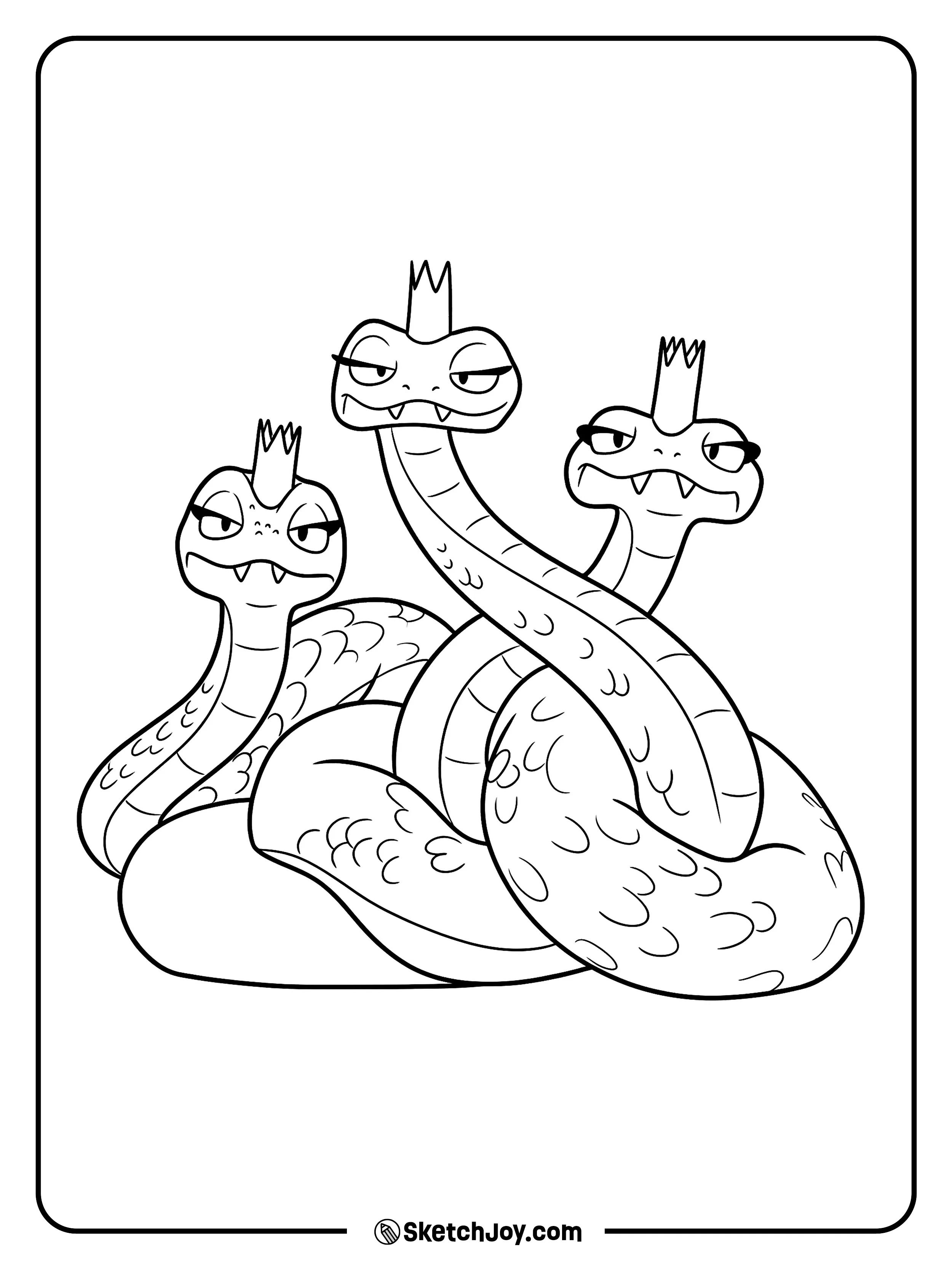 The reptile queens coil together.