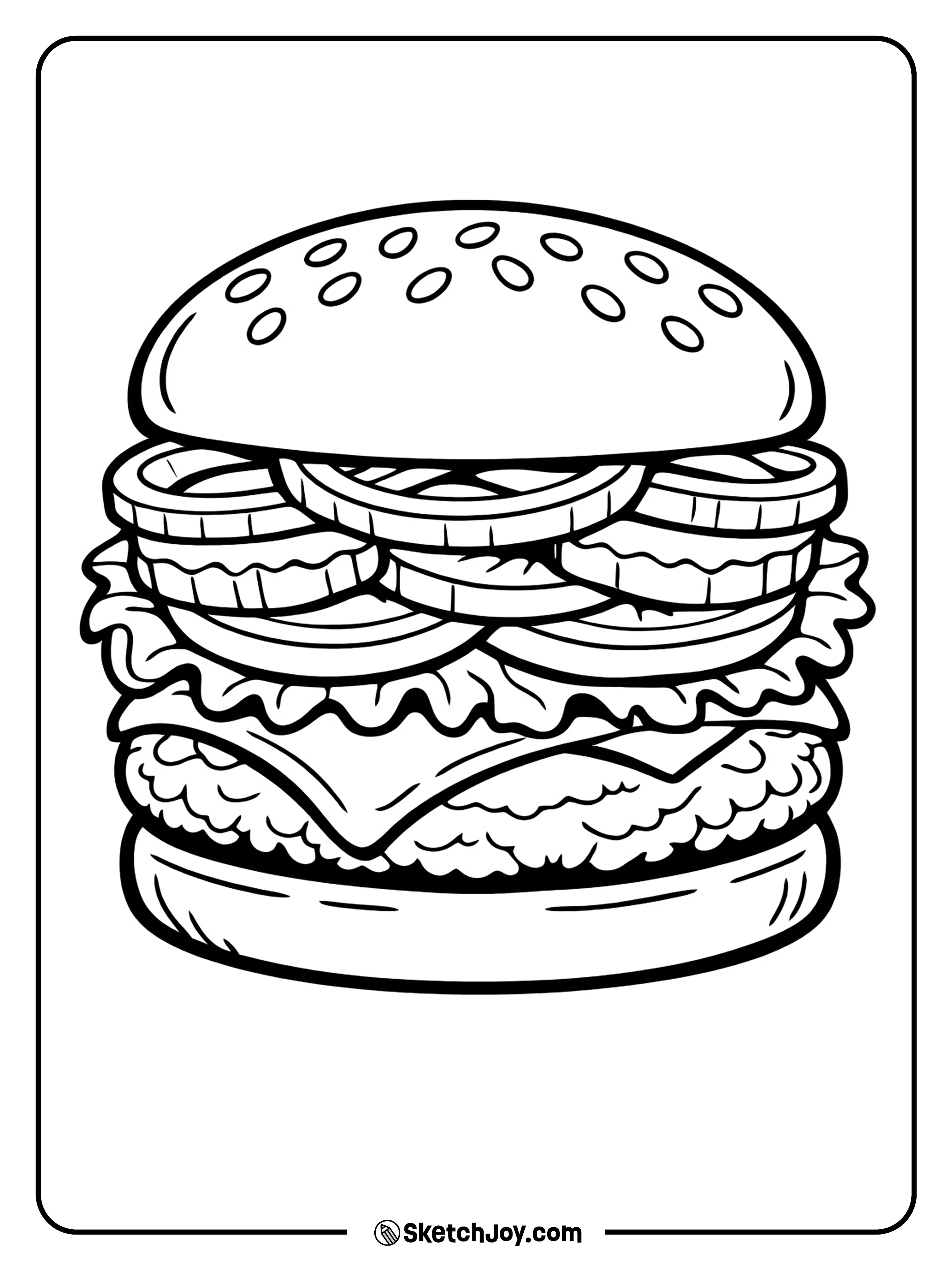 A bold burger shown in a clean hero pose with all the classic layers.