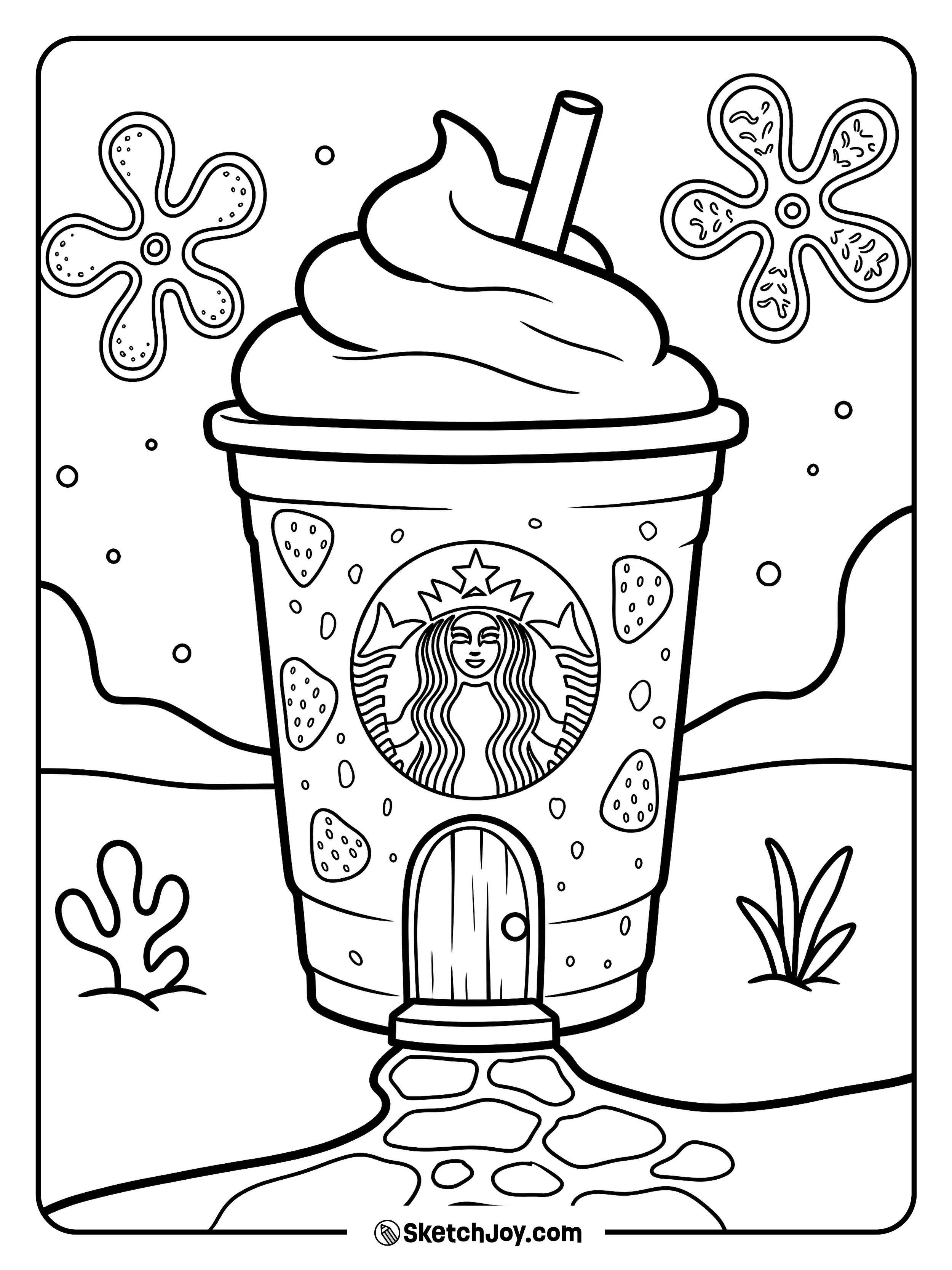 A SpongeBob style house like a cozy home under the sea.