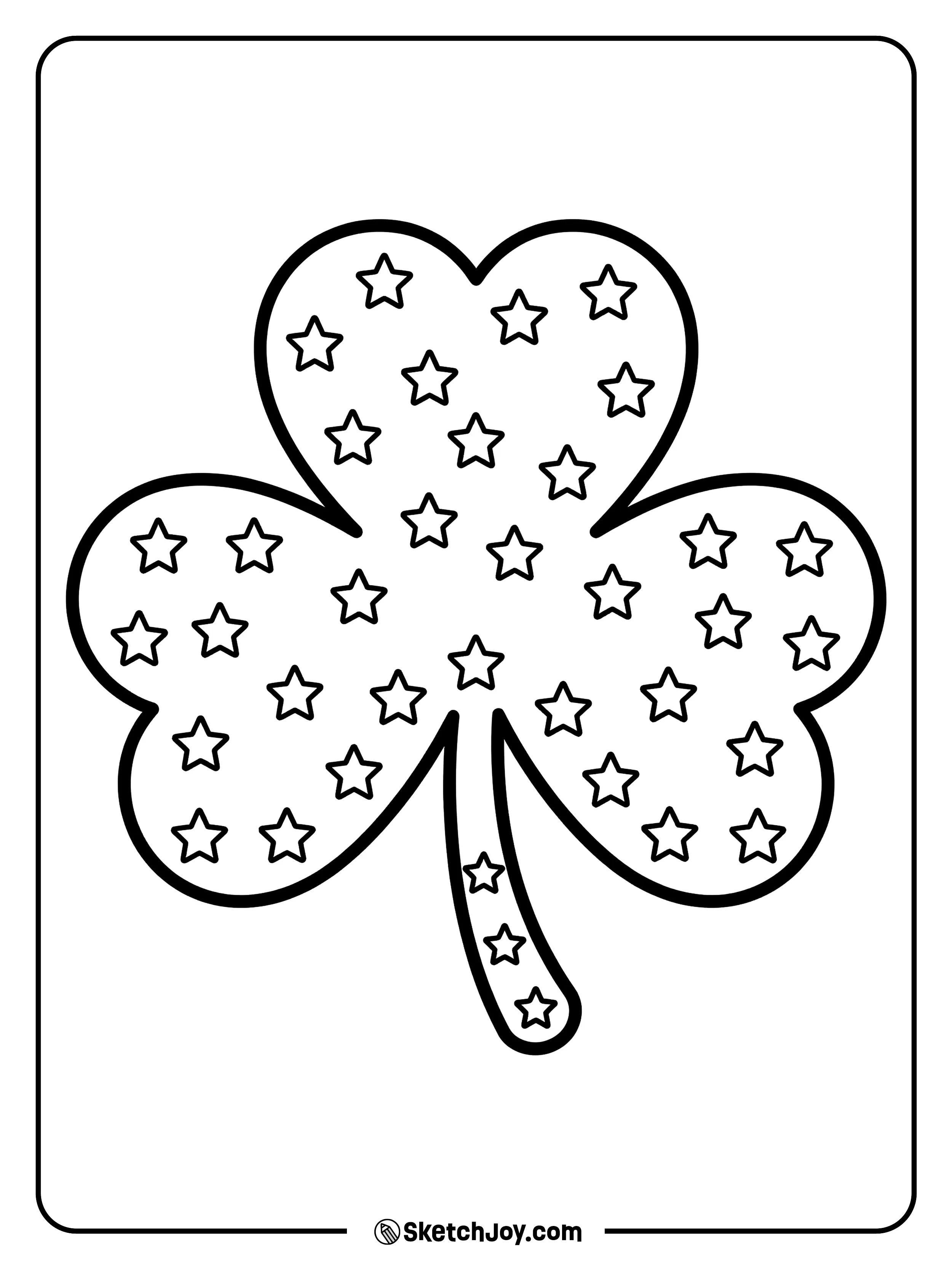 This lucky shamrock has tiny stars floating inside its leaves.