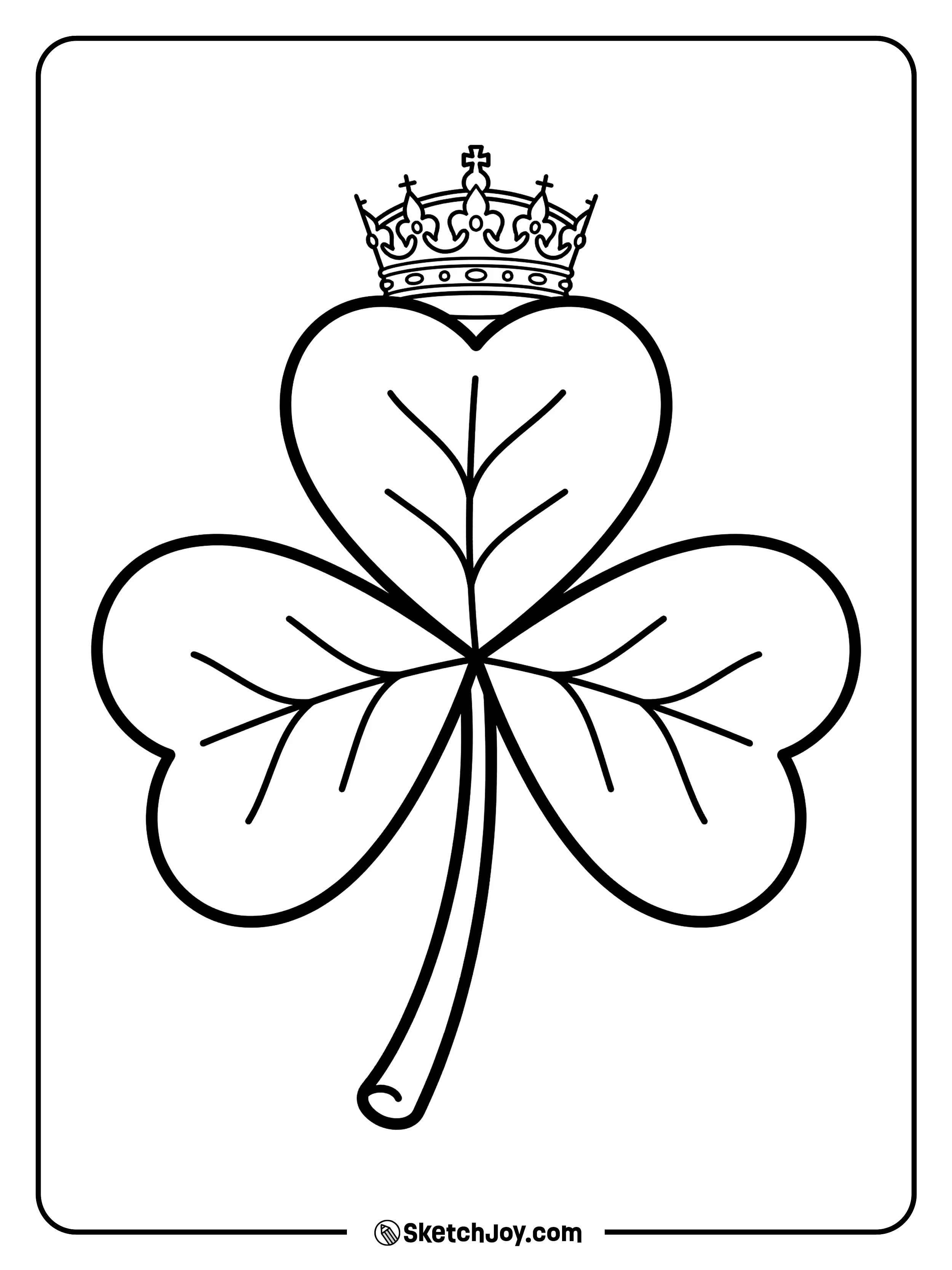 A royal shamrock wearing a small, simple golden crown.