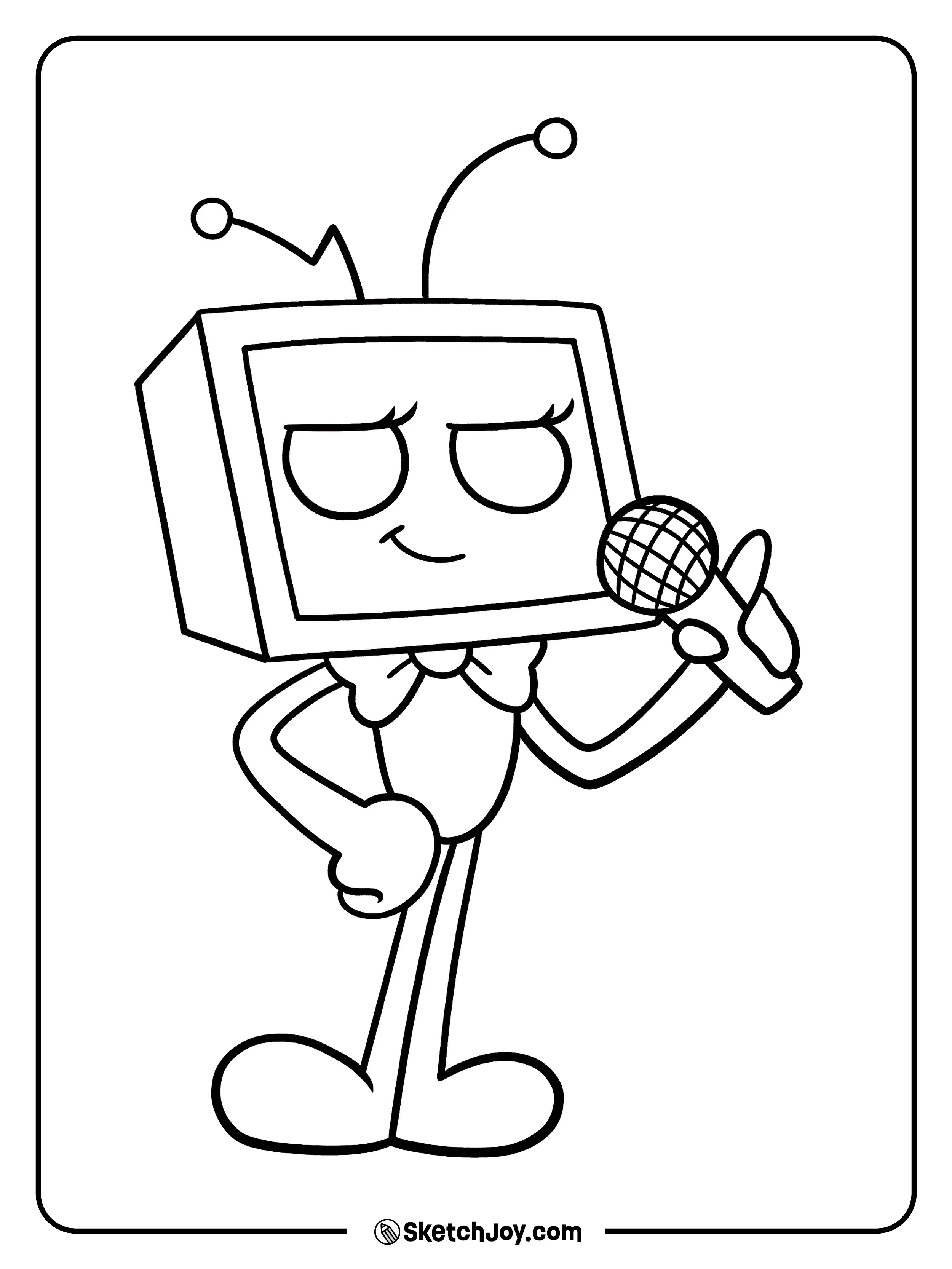 Vee stands tall like a host ready to start the show.