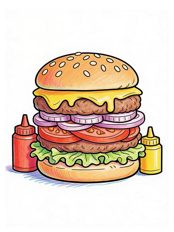 Burger Coloring Pages