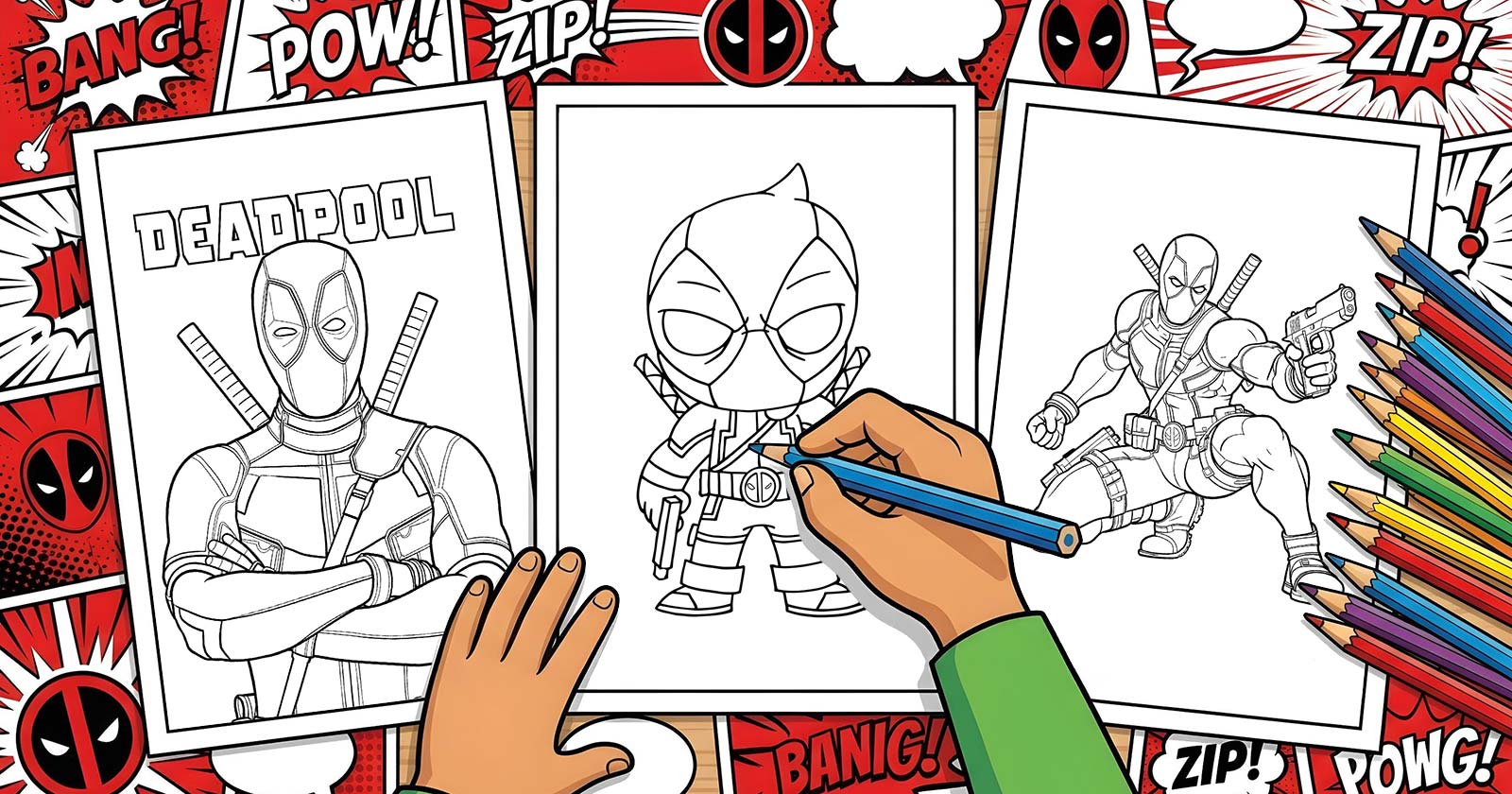 Printable Coloring Pages for Deadpool