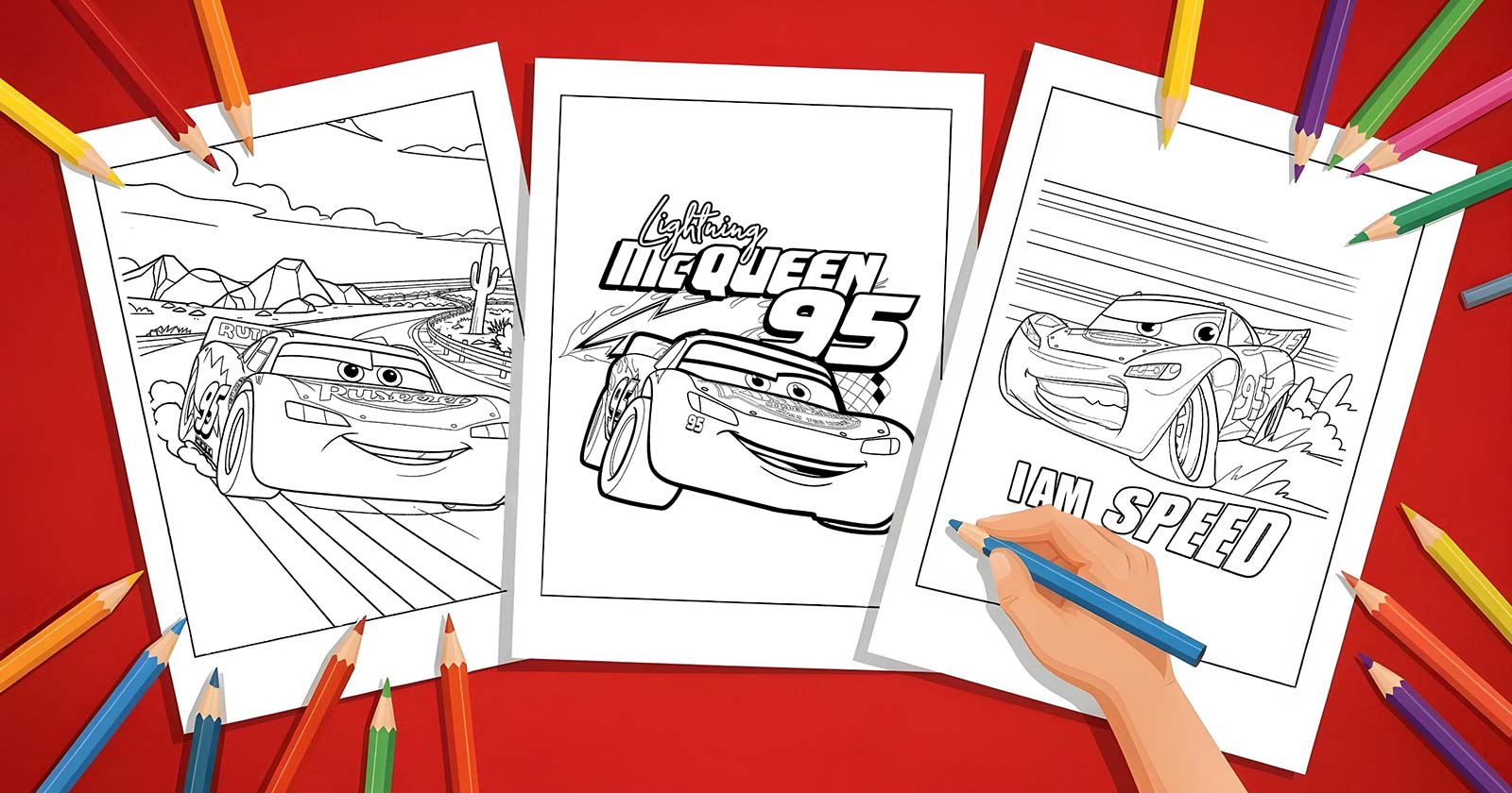 Printable Coloring Pages for Lightning McQueen