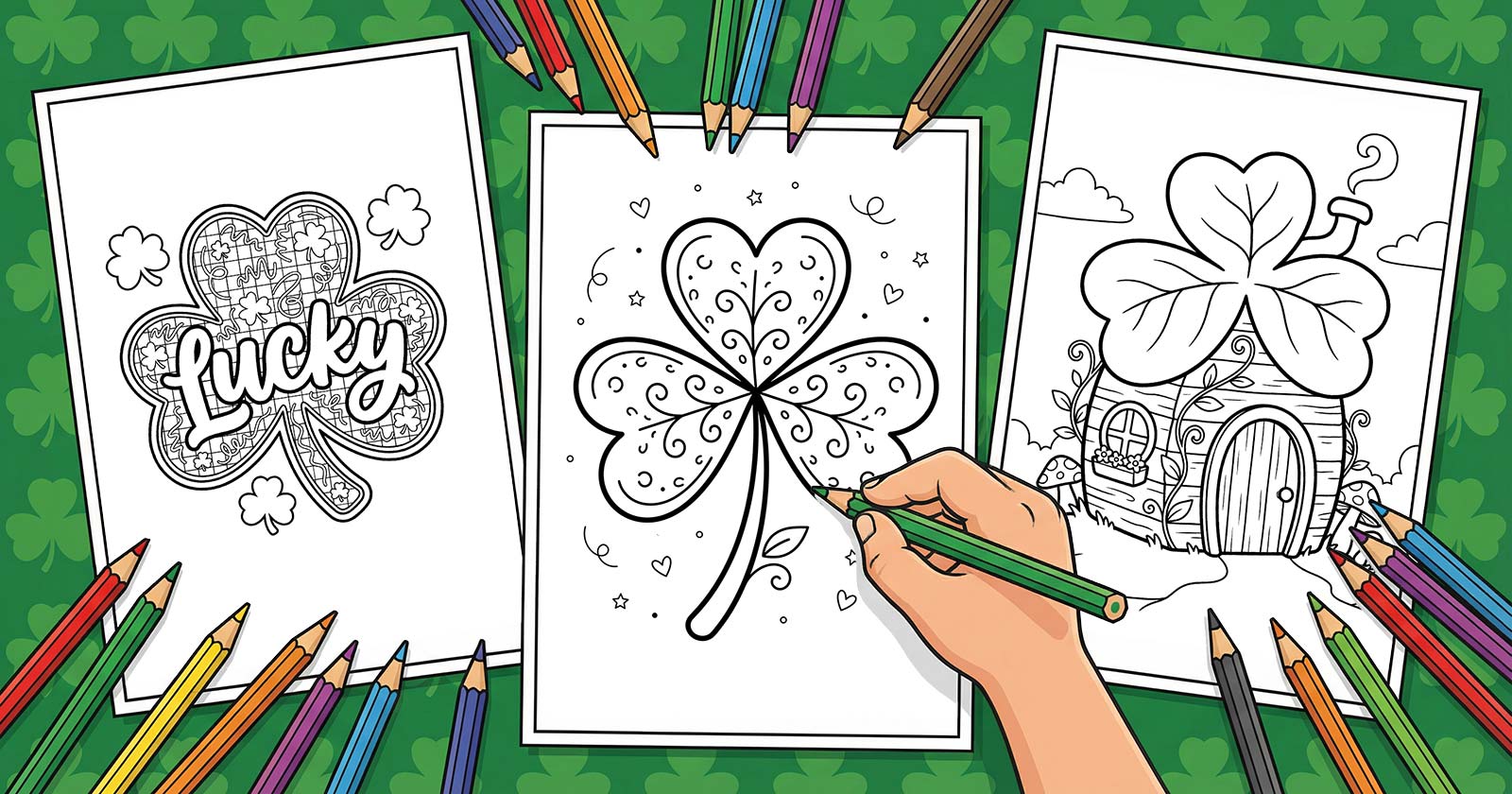 Printable Coloring Pages for Shamrock
