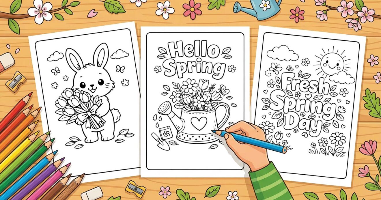 50 Spring Coloring Pages (Free Printable PDFs)