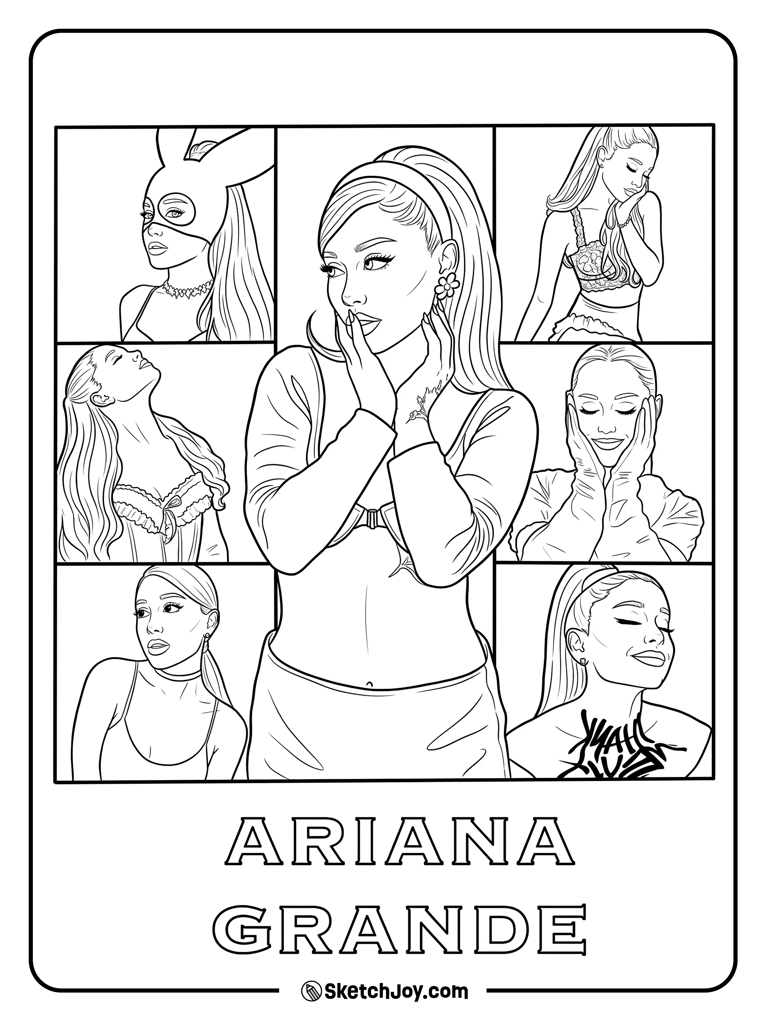 A collage page with many stylish looks in neat framed panels.