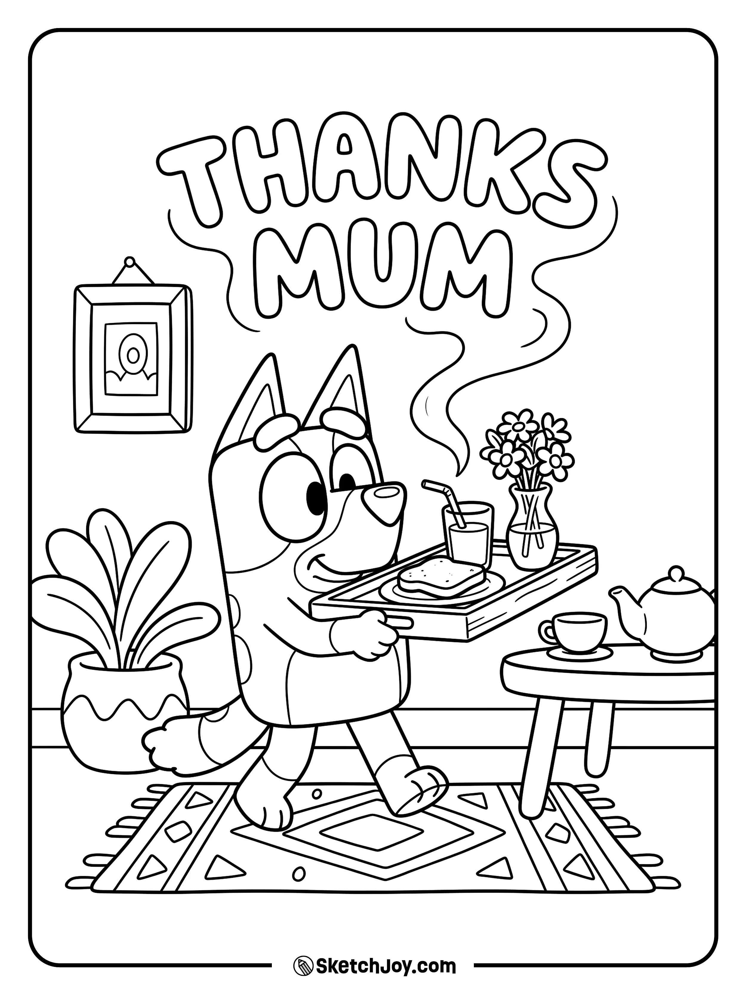 Bingo brings a sweet breakfast tray for Mum.