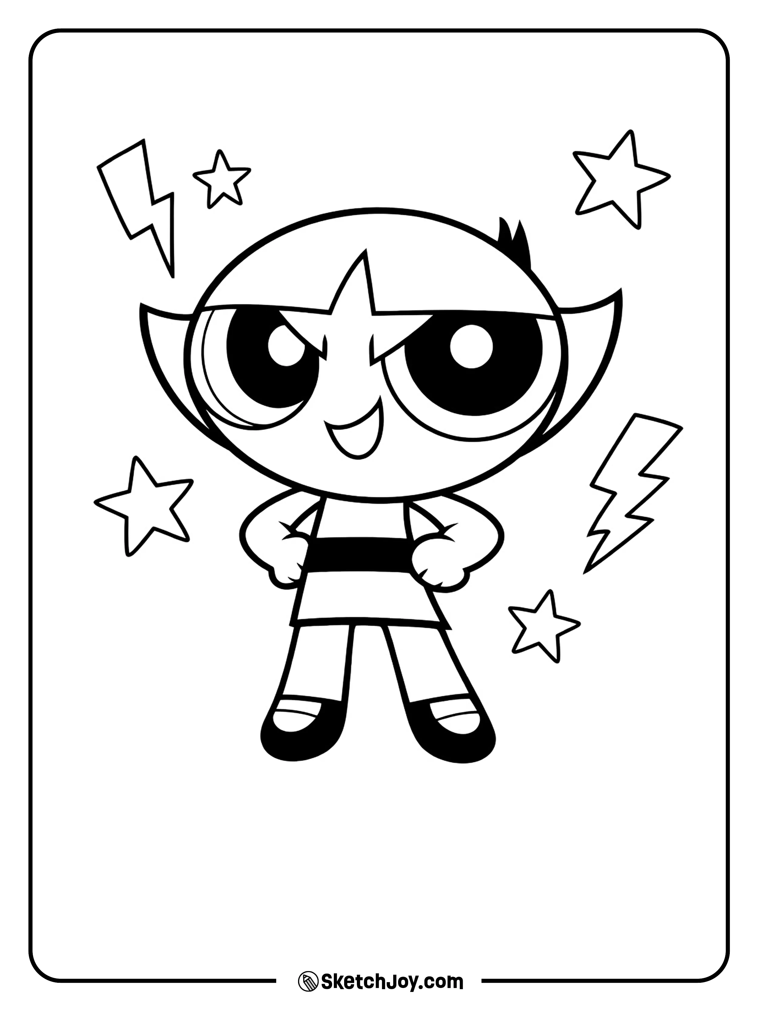 Buttercup stands proud with a fearless little grin.