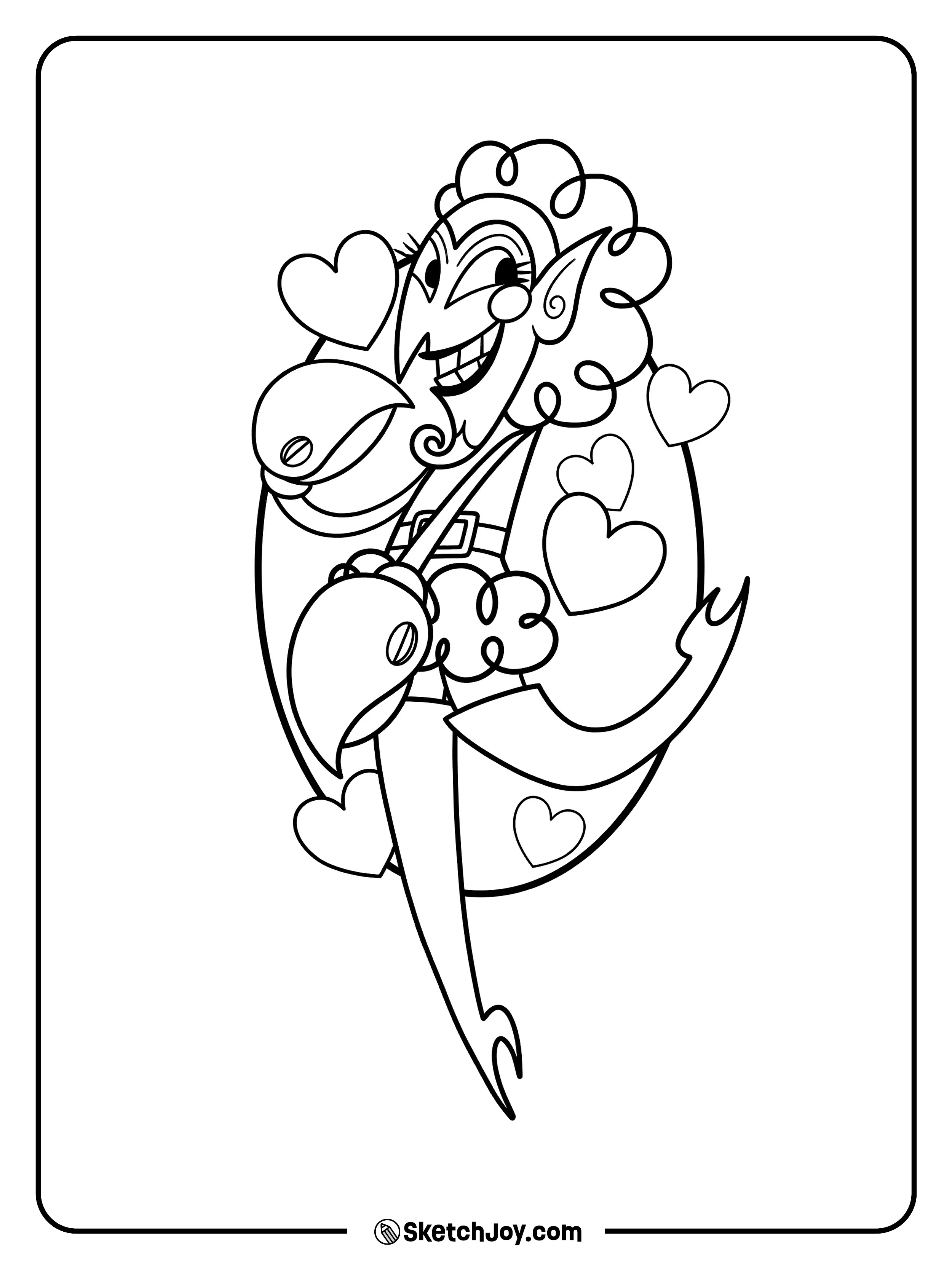 HIM poses with heart balloons in a playful scene.