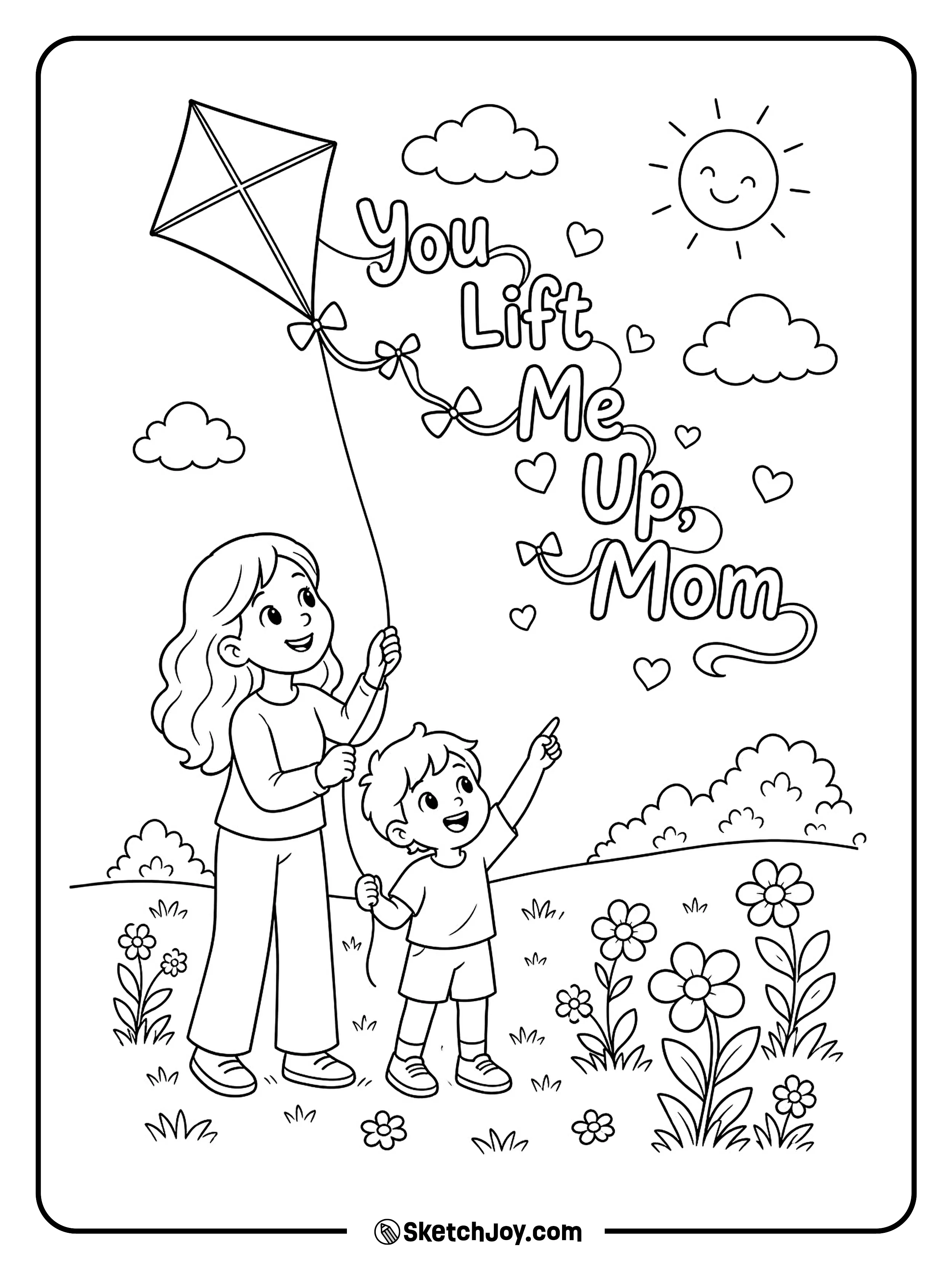 Mom and child fly a kite together in an open field.