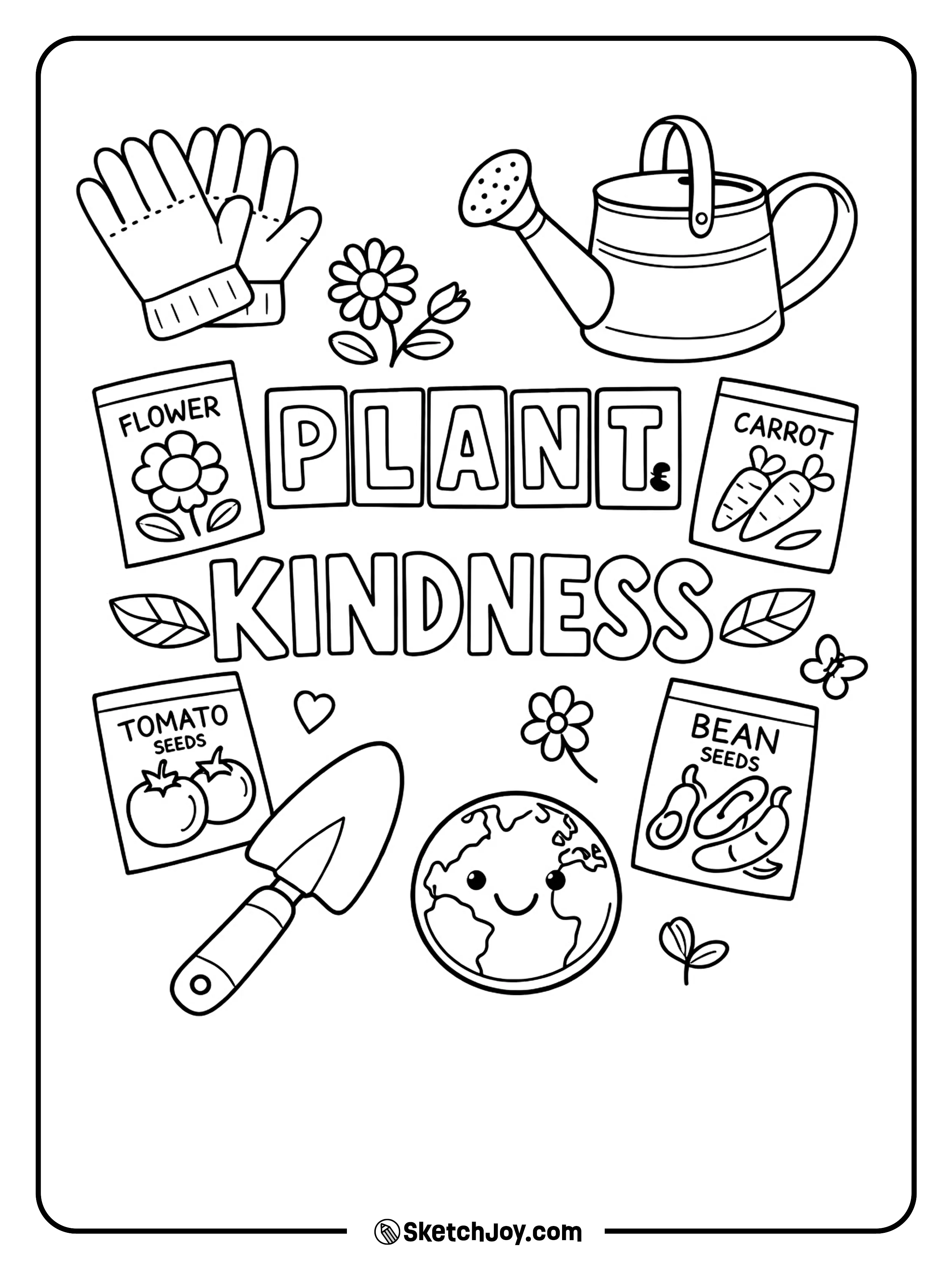 A set of seed packets and garden tools celebrates fresh growth.