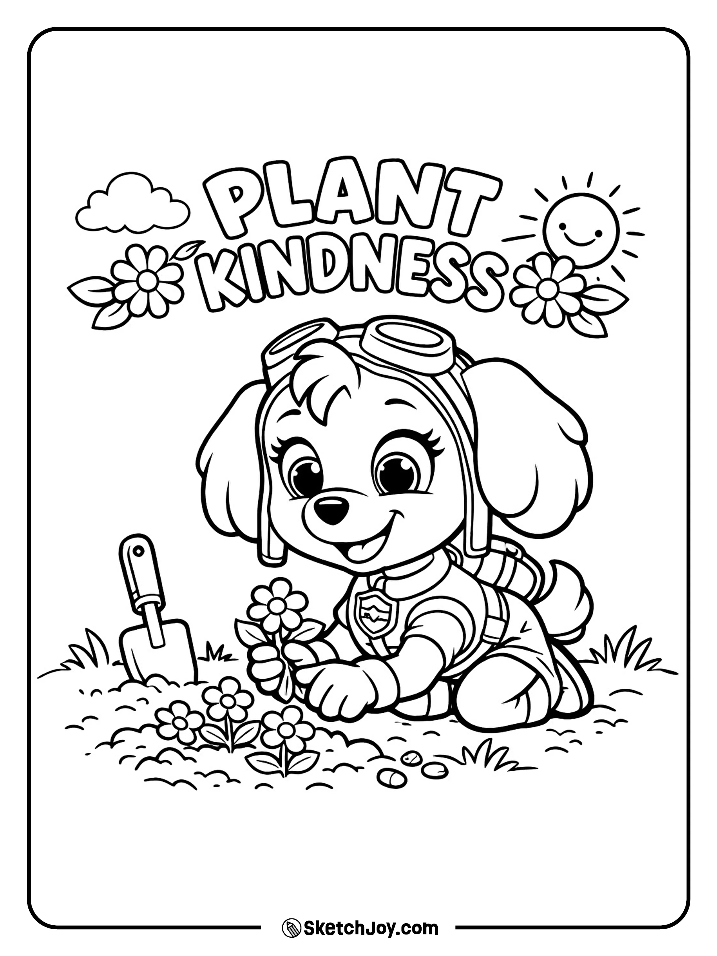 Skye plants flowers and spreads Earth Day joy.