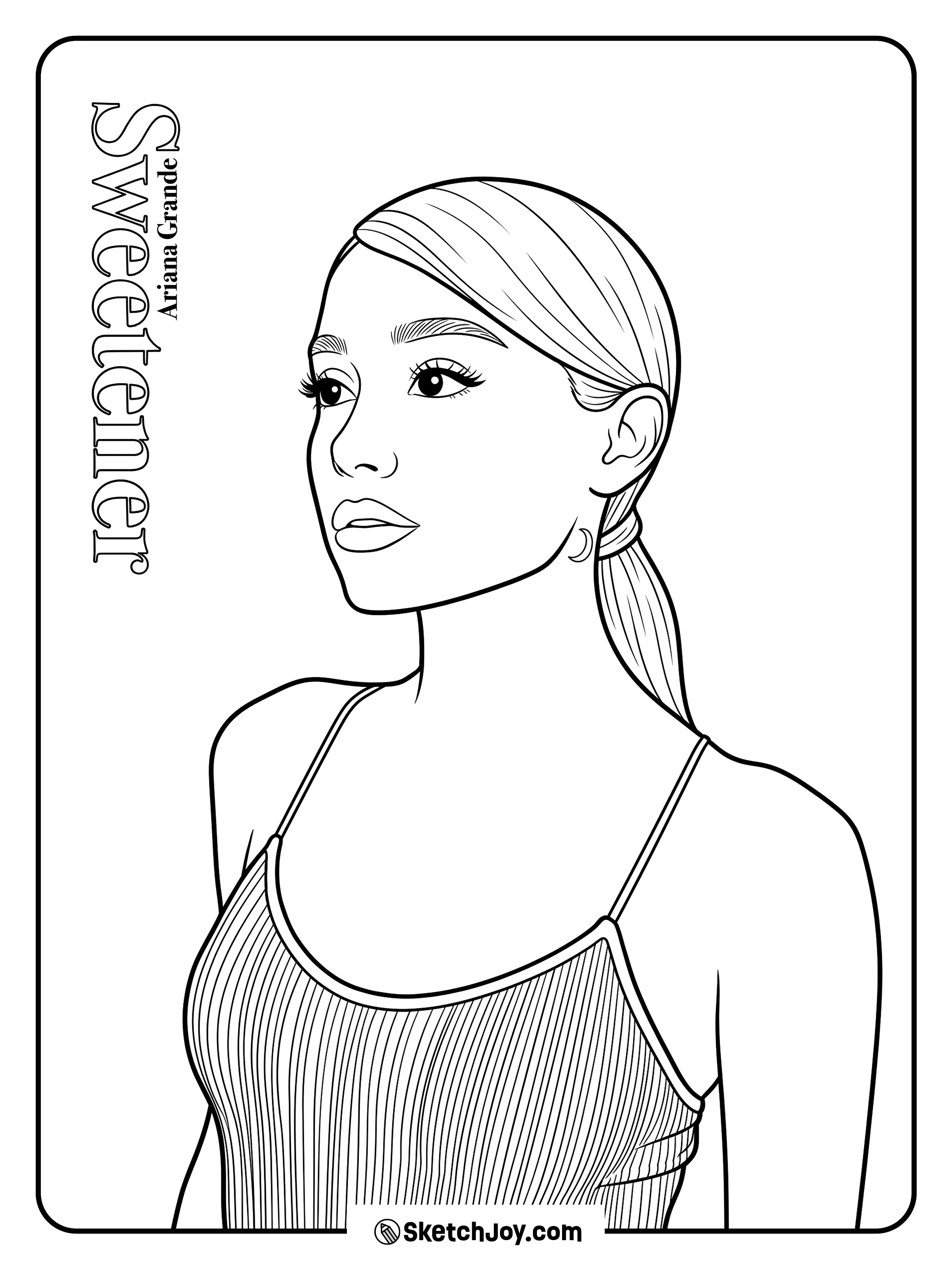 A simple side portrait with a sleek ponytail and a clean outfit.