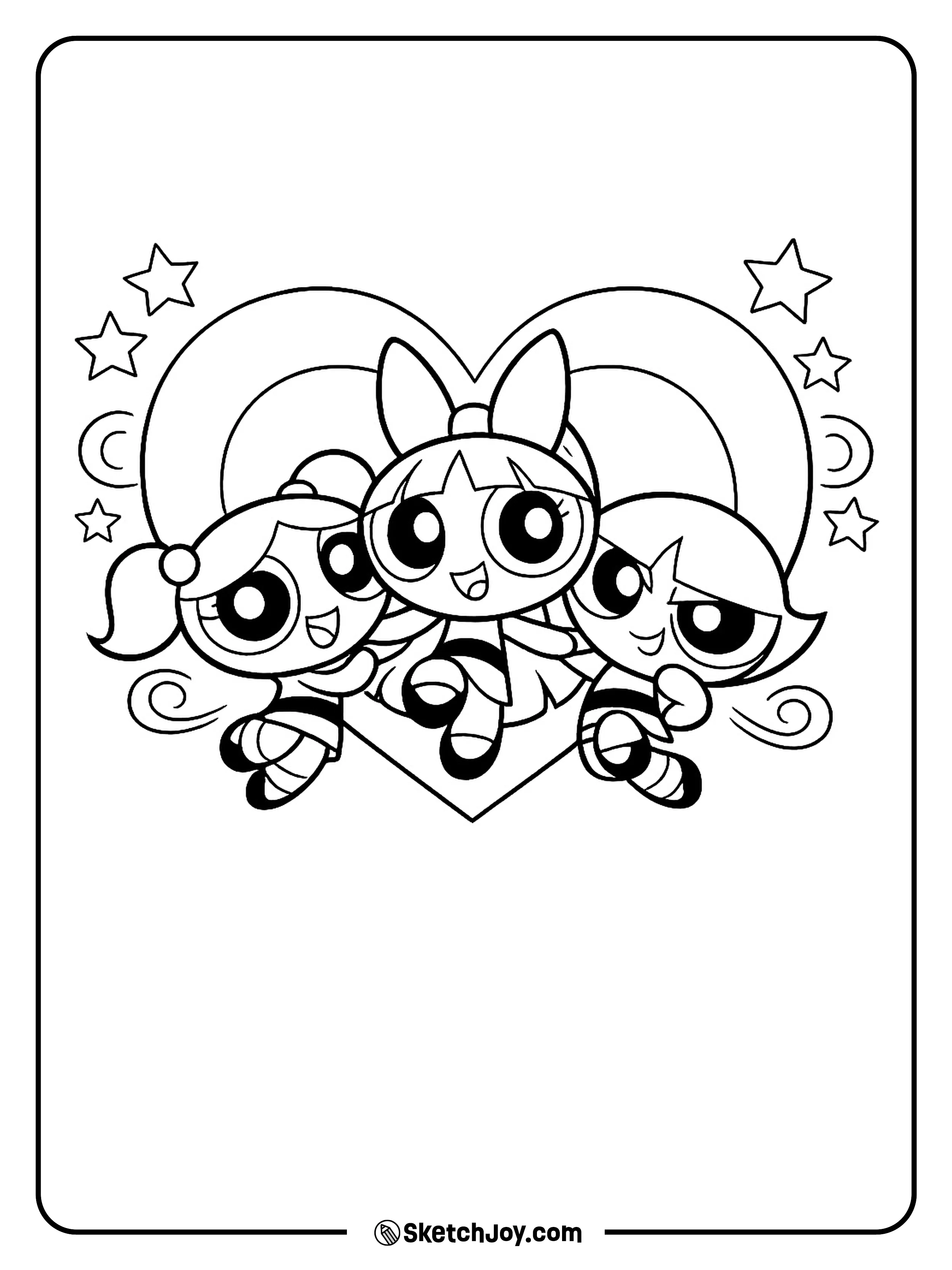 The trio pose close together with a sweet team look.