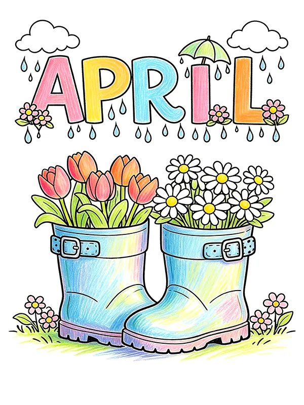 April Coloring Pages