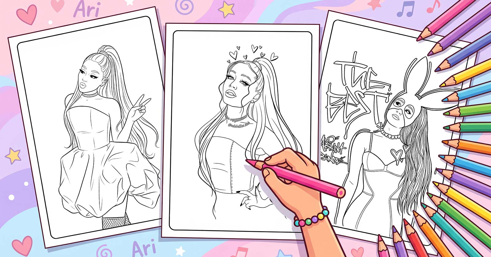 Printable Coloring Pages for Ariana Grande