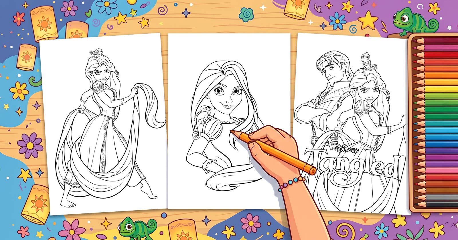 Printable Coloring Pages for Tangled