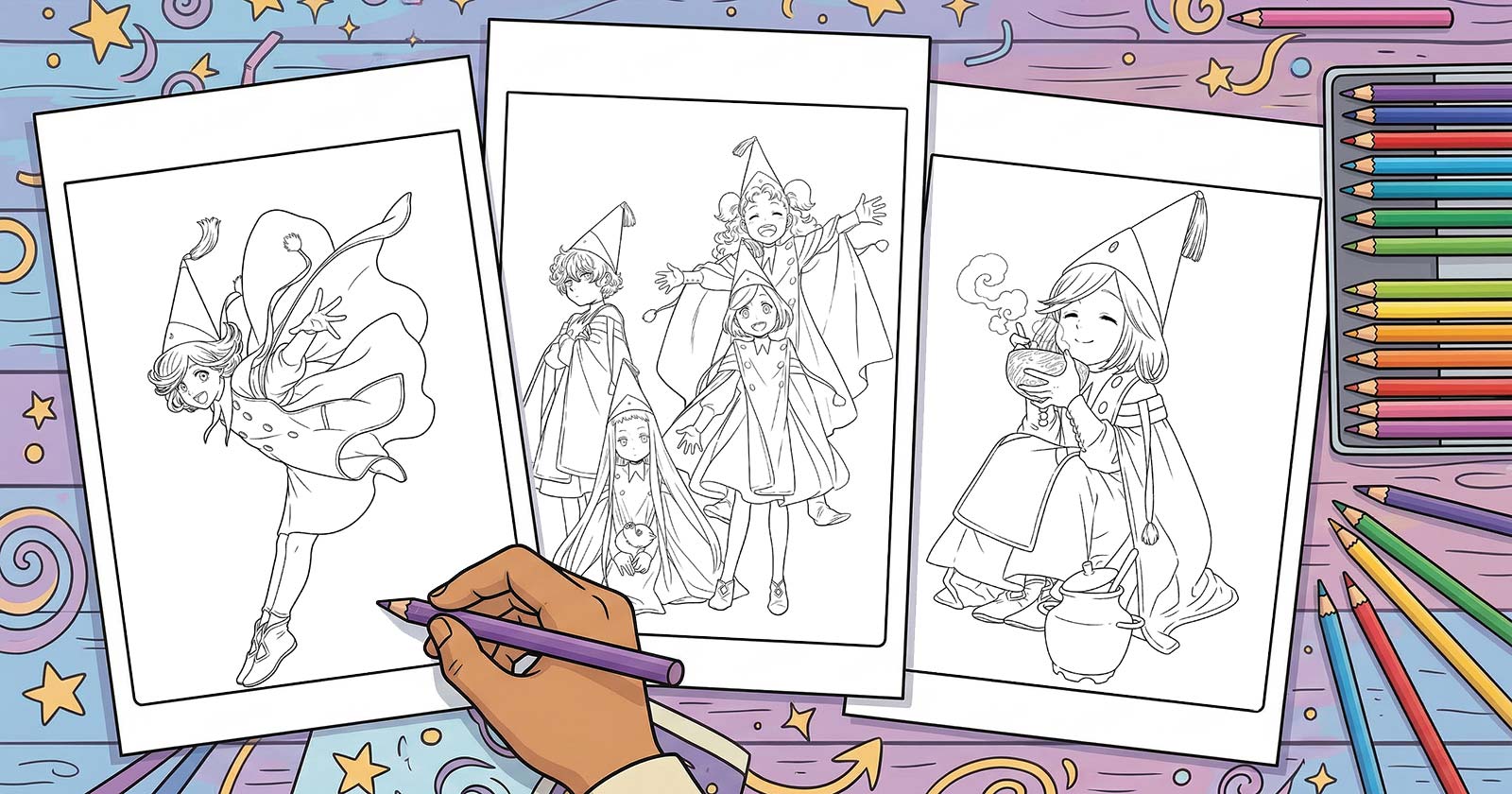Printable Coloring Pages for Witch Hat Atelier
