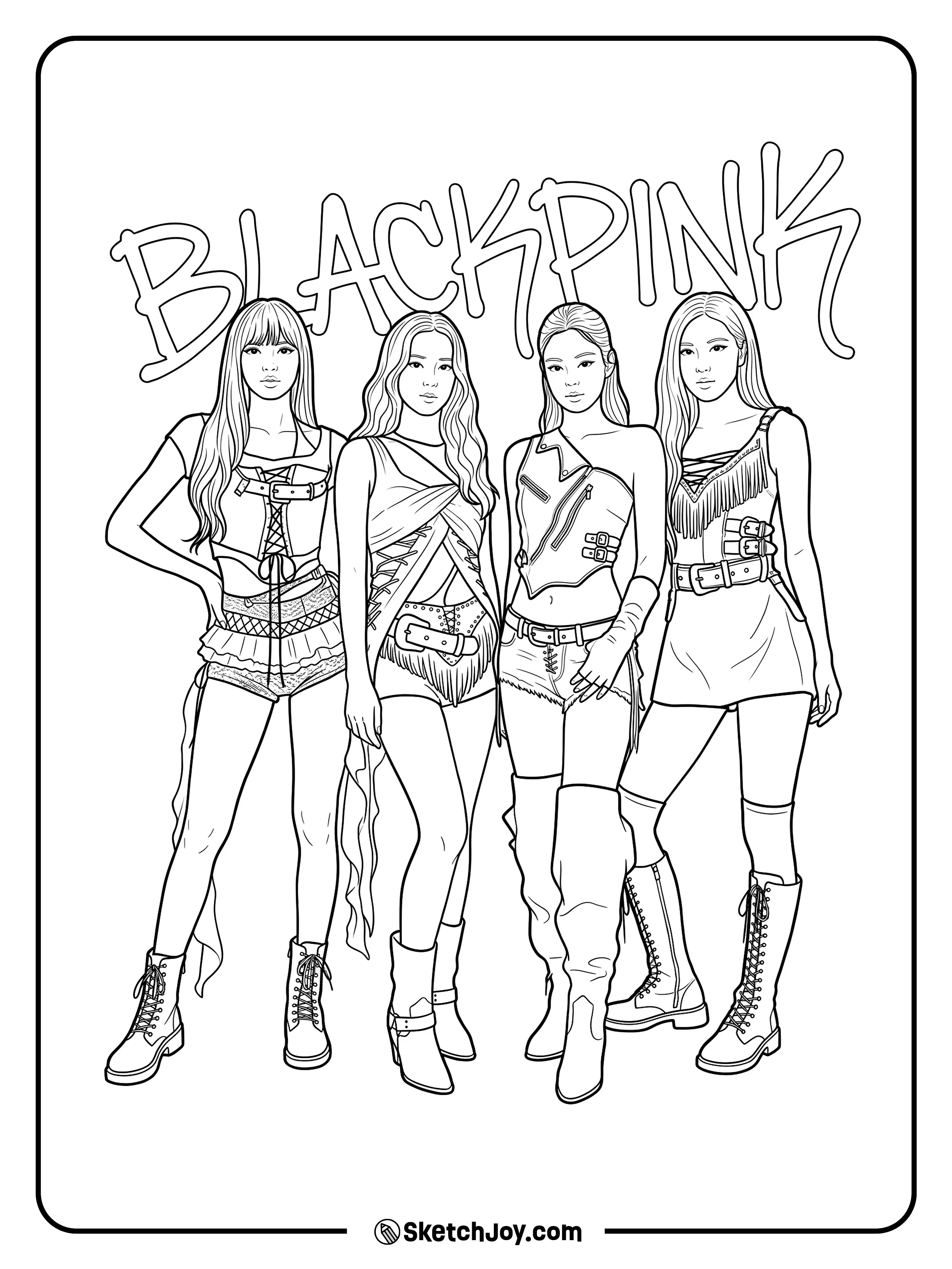 The group stands together under a bold BLACKPINK logo.