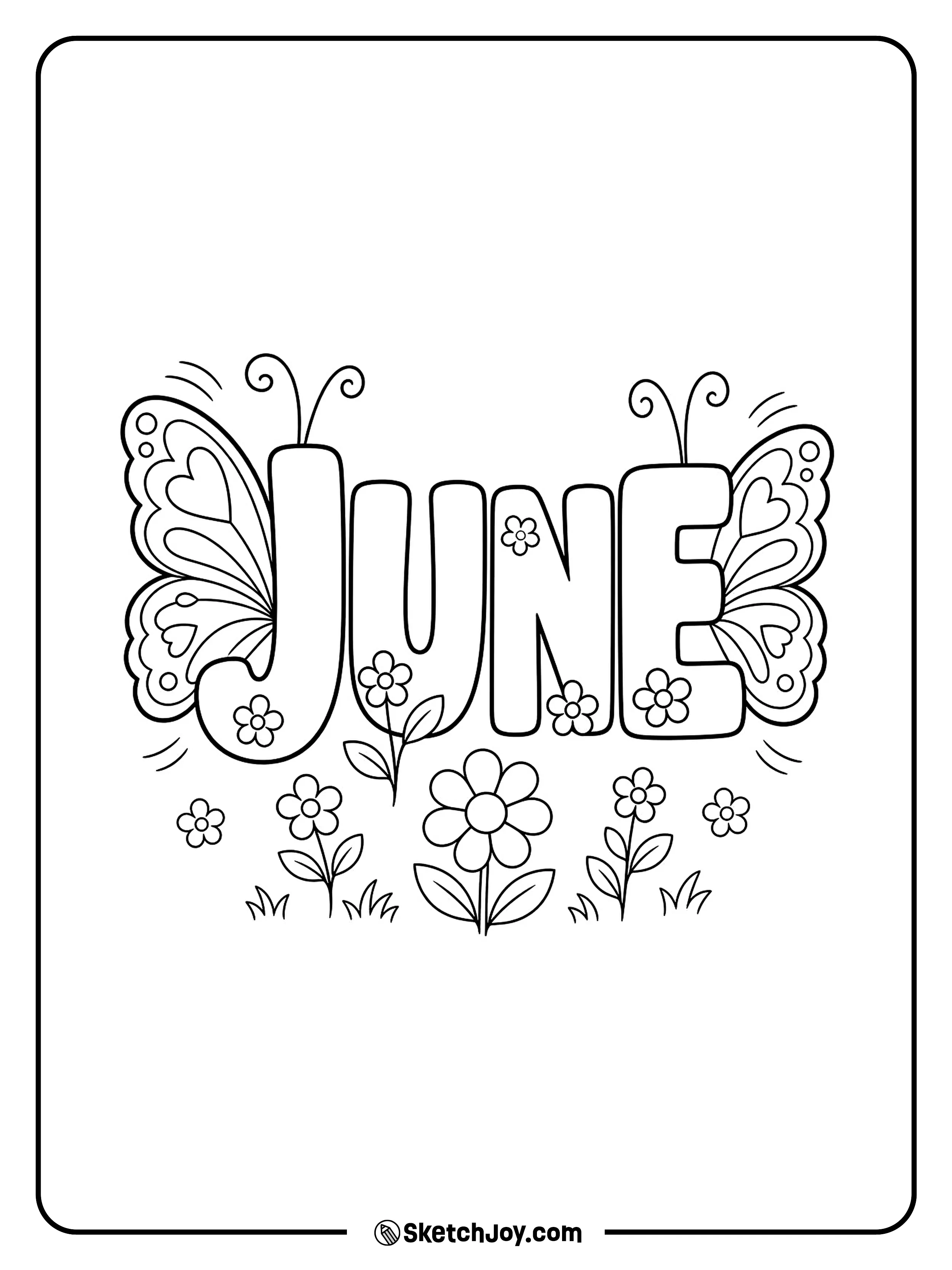 Butterfly wings make the letters soft and pretty.