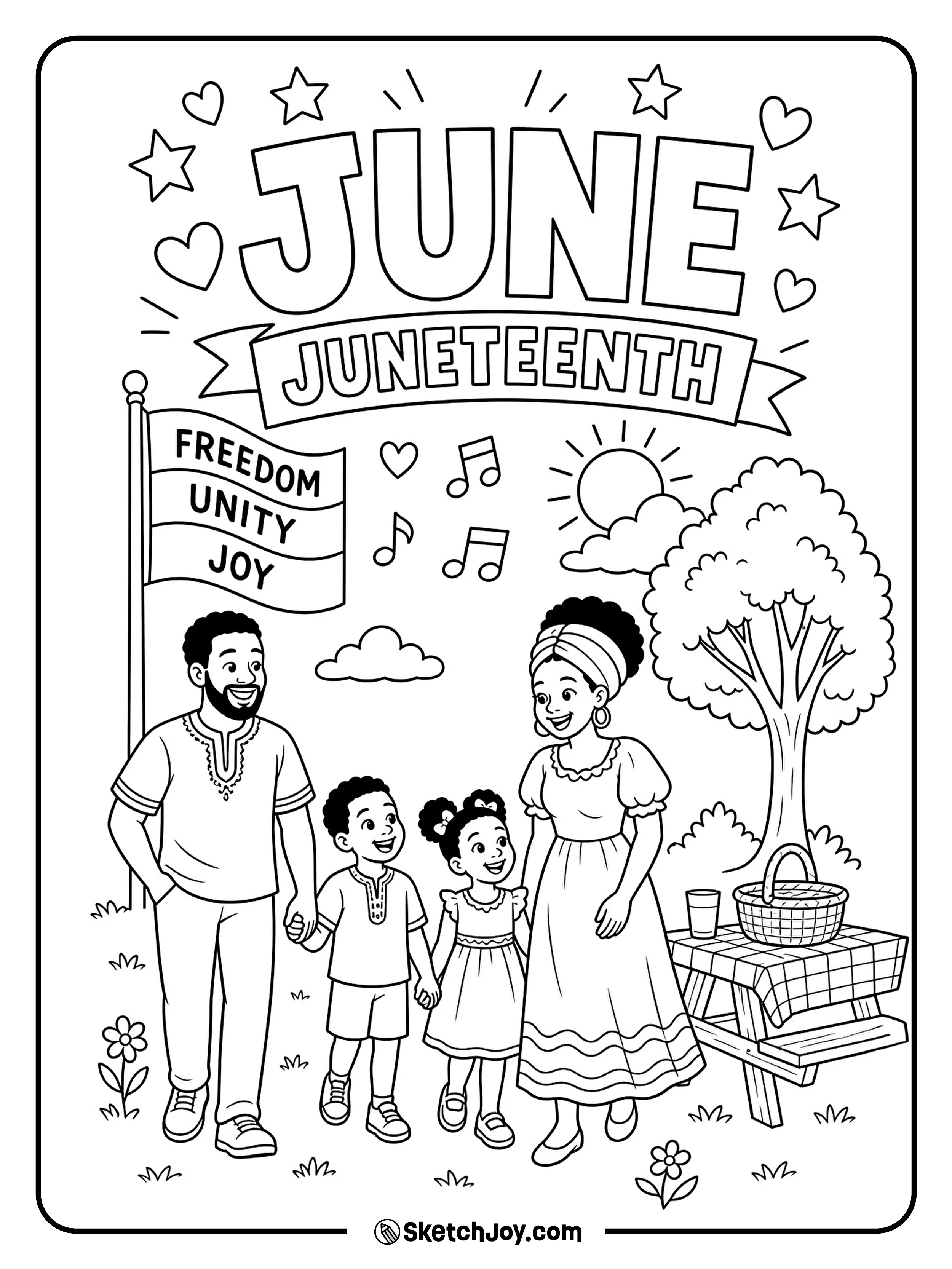 A joyful outdoor scene shares a message of freedom.