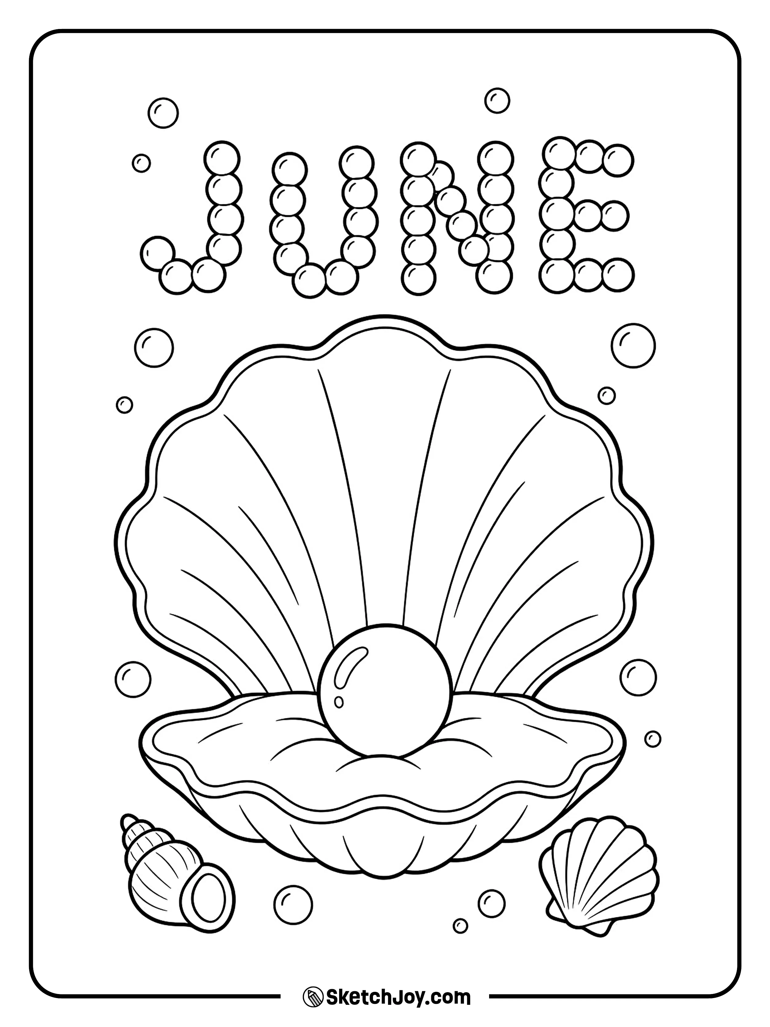 A shell and pearl add a sweet June birthday feel.