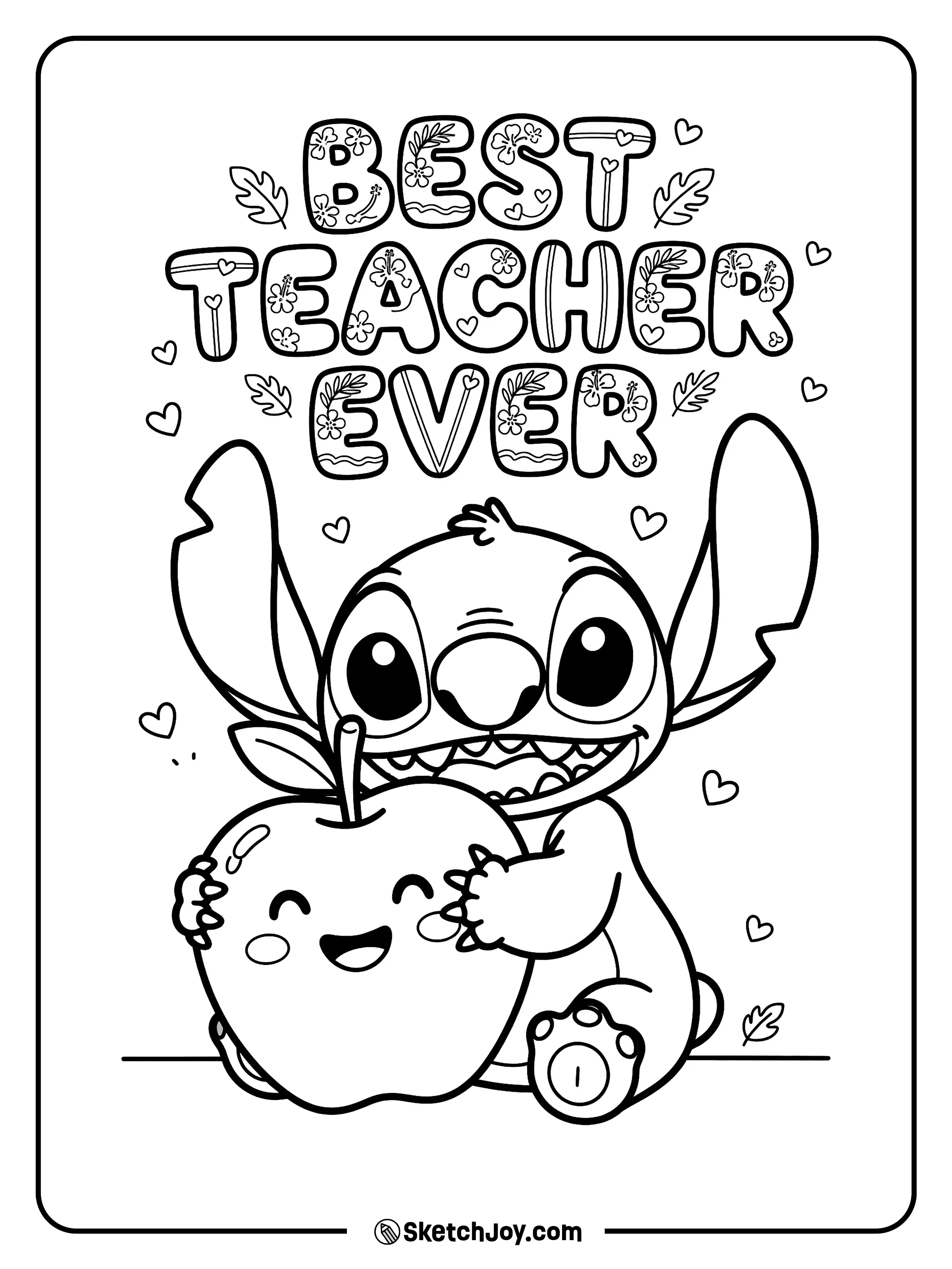 Stitch shares a silly and sweet note for a teacher.